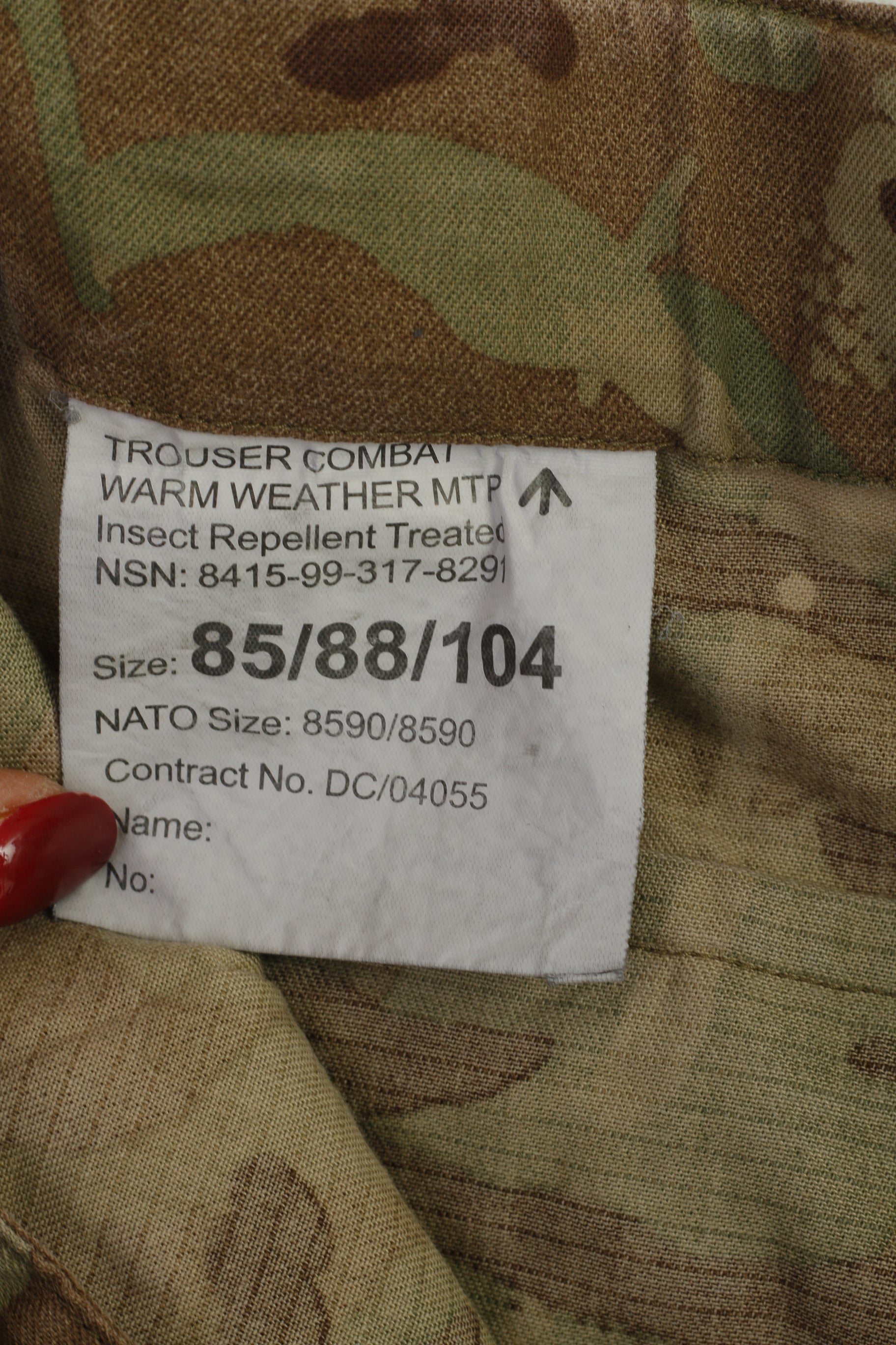 Vintage Men M 85 Trousers Brown NATO Combat Cotton Blend Army Pants