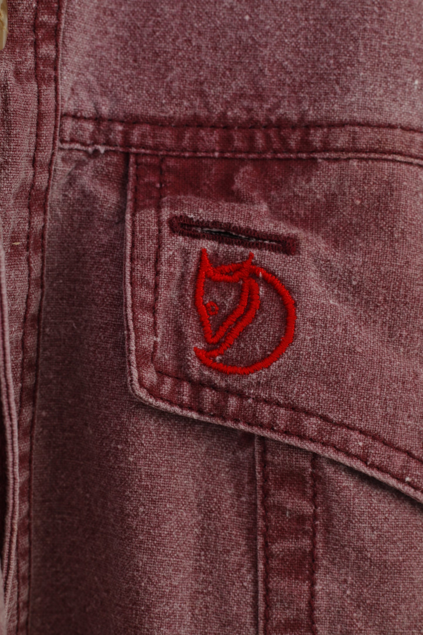 Fjällräven Homme 37/38 S Chemise décontractée Rouge Vintage années 90 Manches Longues Haut en Jean à Manches Longues