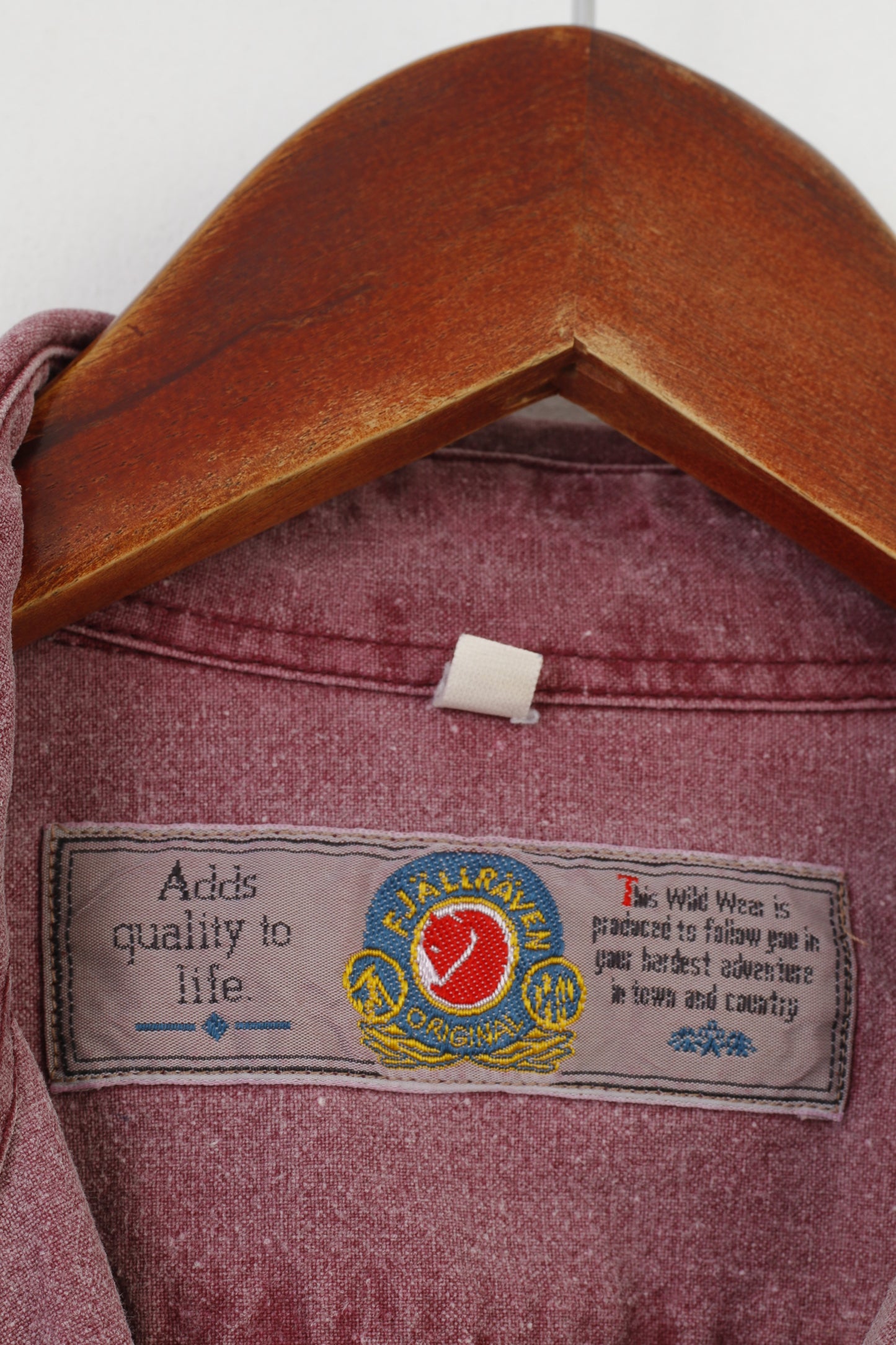 Fjällräven Homme 37/38 S Chemise décontractée Rouge Vintage années 90 Manches Longues Haut en Jean à Manches Longues