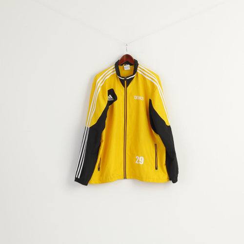 Adidas Men 50/52 XL Jacket Yellow Dortmund #29 Sportswer Football Zip Up Top