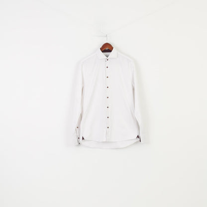 Stenströms Men 16 41 M Elegant Shirt Slim Super Cotton Collar Long Sleeve White Top 