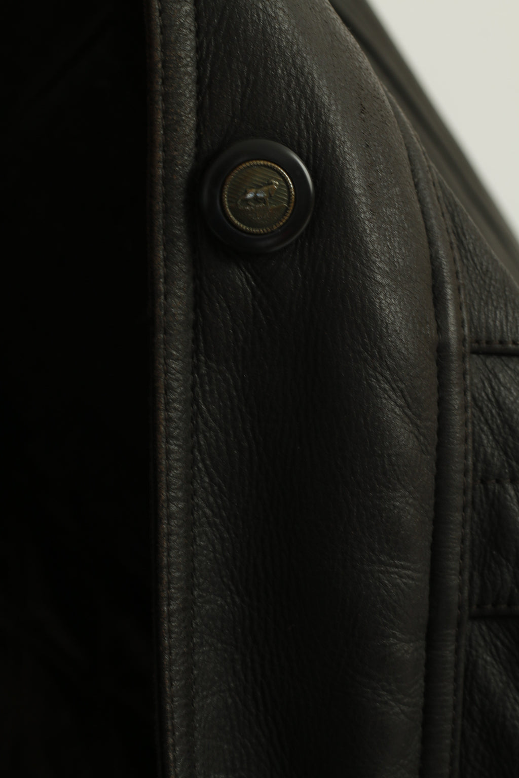 C&A Canada Men 60 XXL Jacket Brown Heavy Leather Lined Zip Up Vintage Top