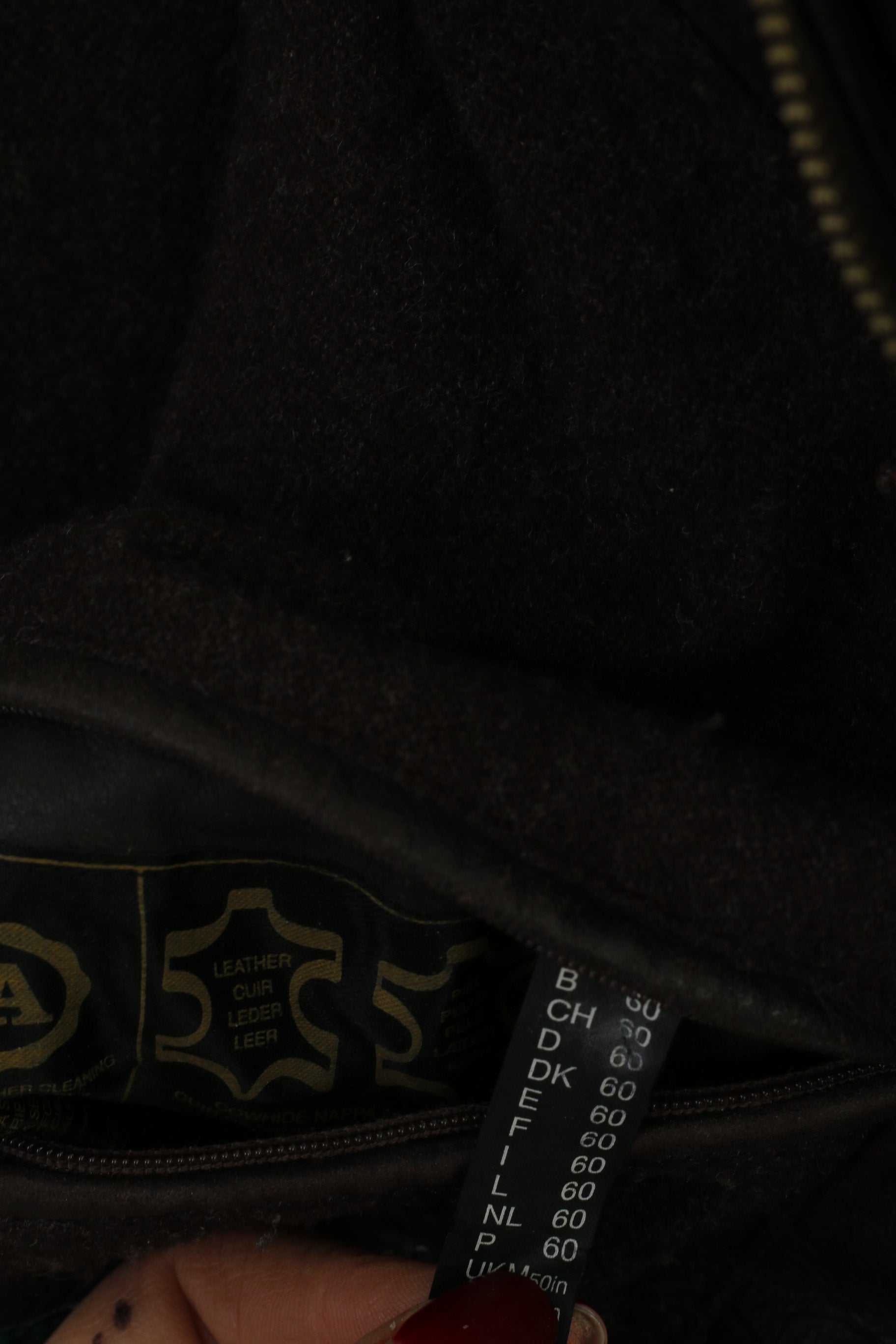 C&A Canada Men 60 XXL Jacket Brown Heavy Leather Lined Zip Up Vintage Top