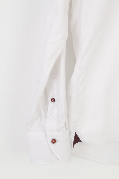 Stenströms Hommes 16 41 M Chemise décontractée Blanc Slim Super Coton Haut à manches longues