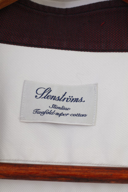 Stenströms Hommes 16 41 M Chemise décontractée Blanc Slim Super Coton Haut à manches longues