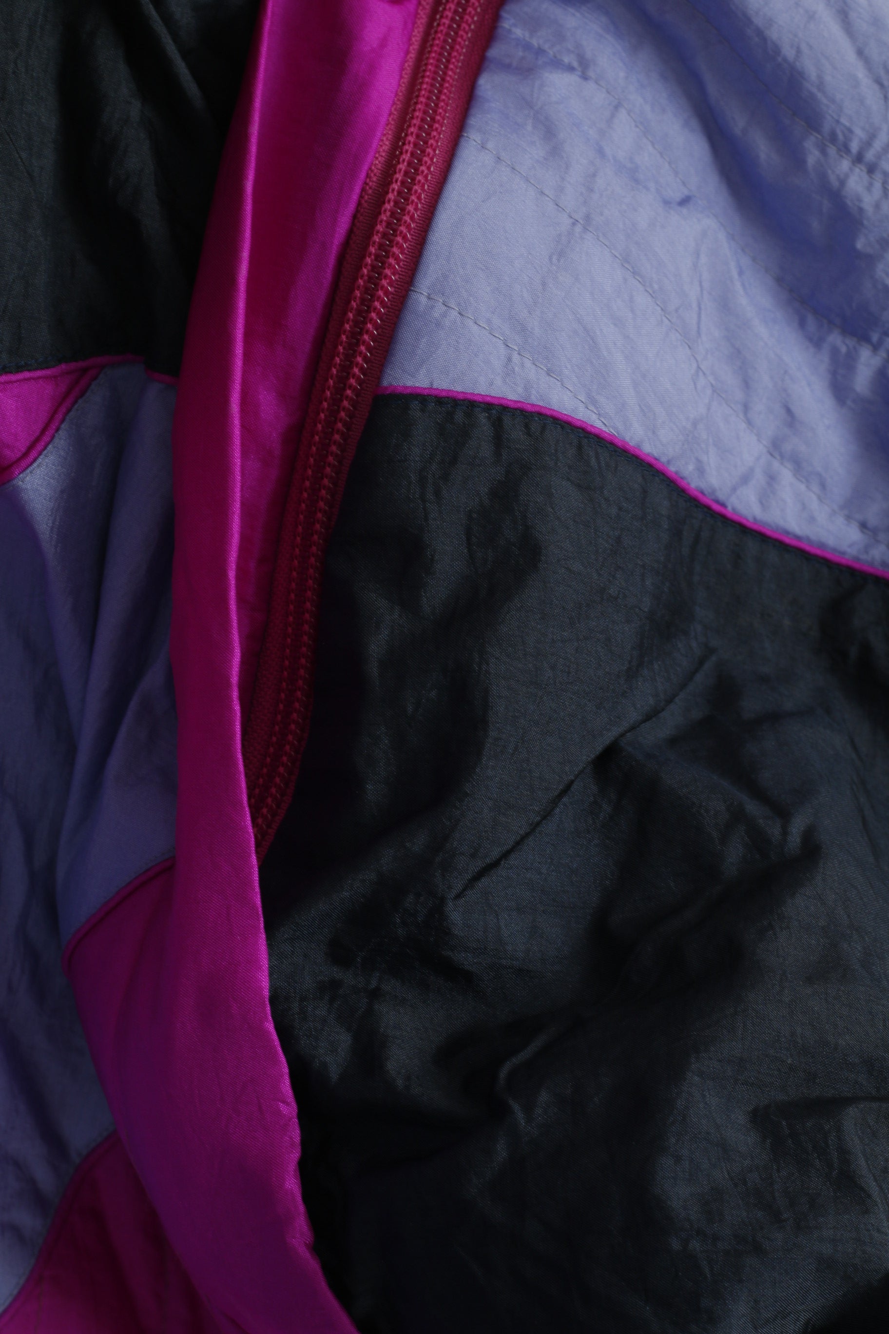 Lucky Line Men XL Jacket Purple Shiny Vintage Sportswear Removable Sleeve Top