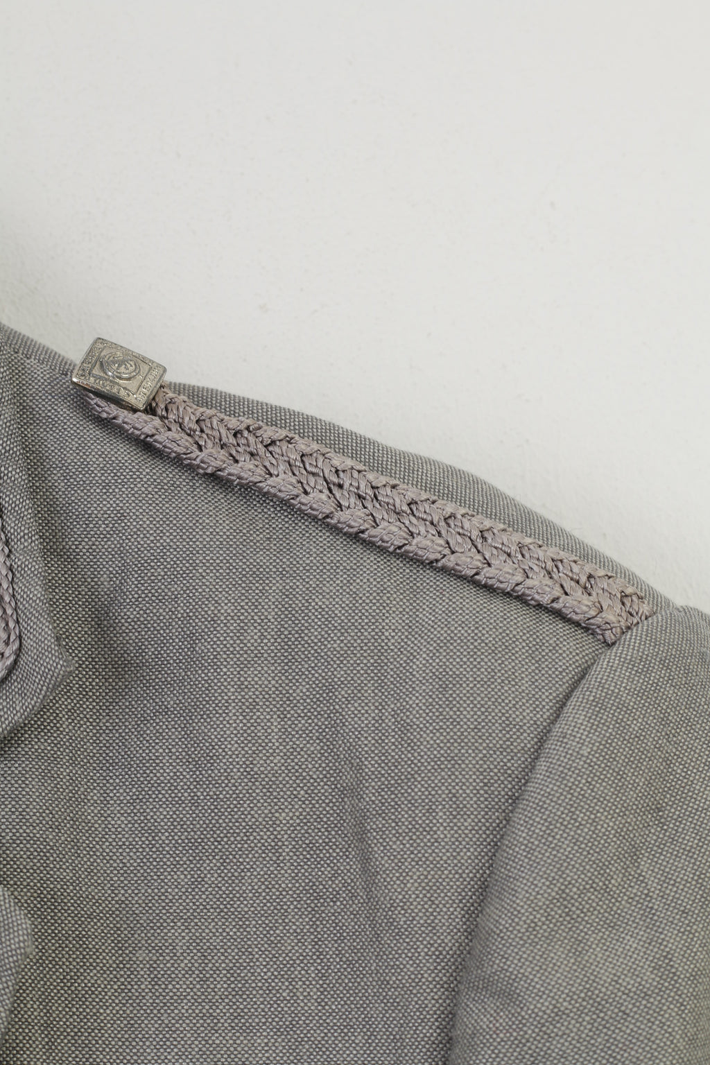 Young's Men 40 S Veste Grise Courte Ouverte Col Avant Boutons Argentés Vintage Blazer Formel