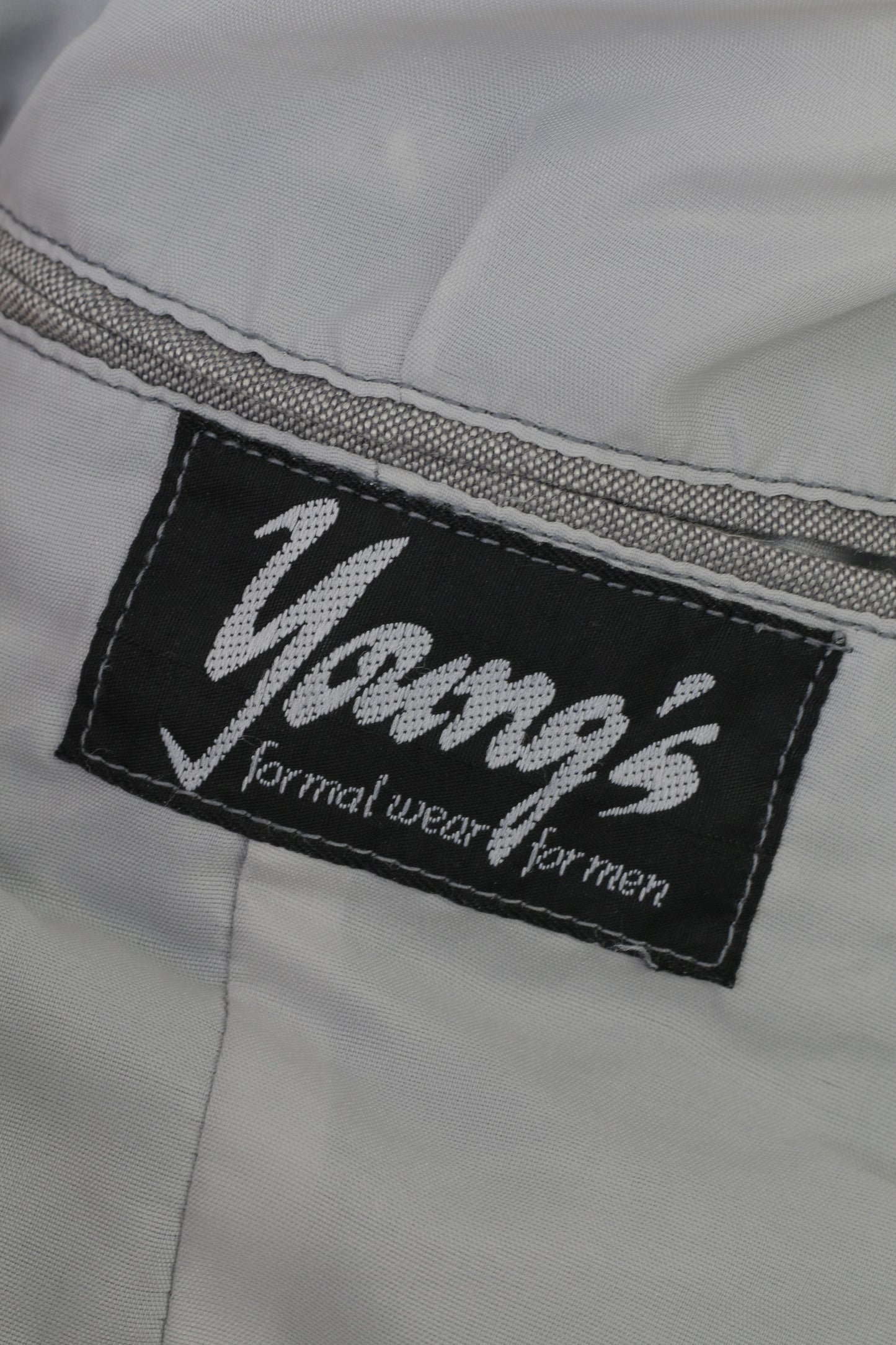 Young's Men 40 S Veste Grise Courte Ouverte Col Avant Boutons Argentés Vintage Blazer Formel