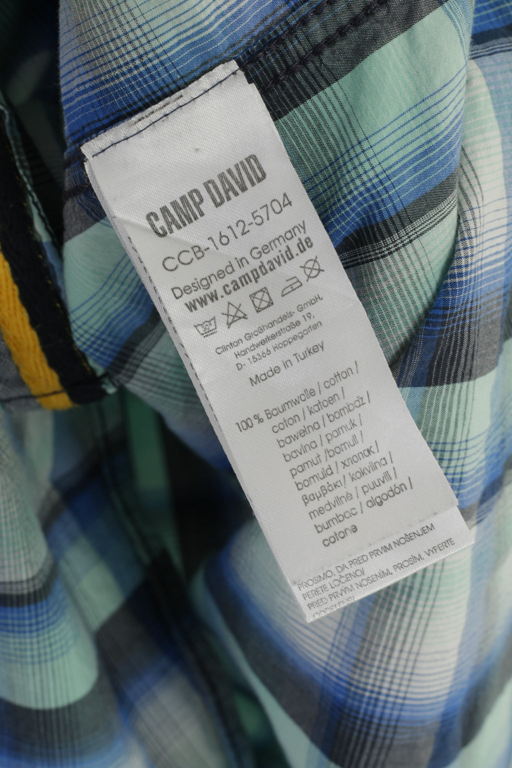 Camp David Men XXL Casual Shirt Blue Check Cotton Blue Label Regular Fit Long Sleeve Top