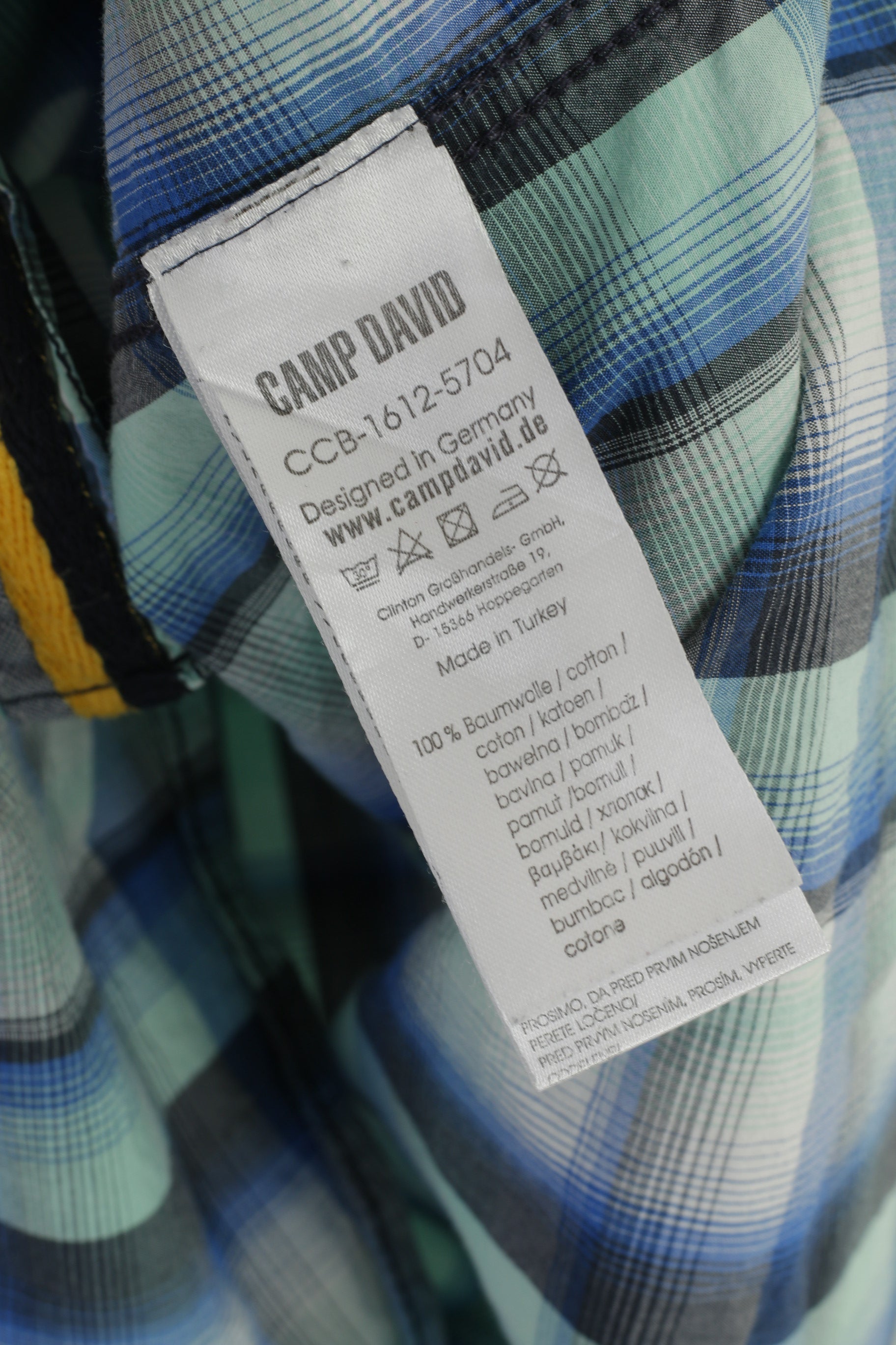 Camp David Men XXL Casual Shirt Blue Check Cotton Blue Label Regular Fit Long Sleeve Top