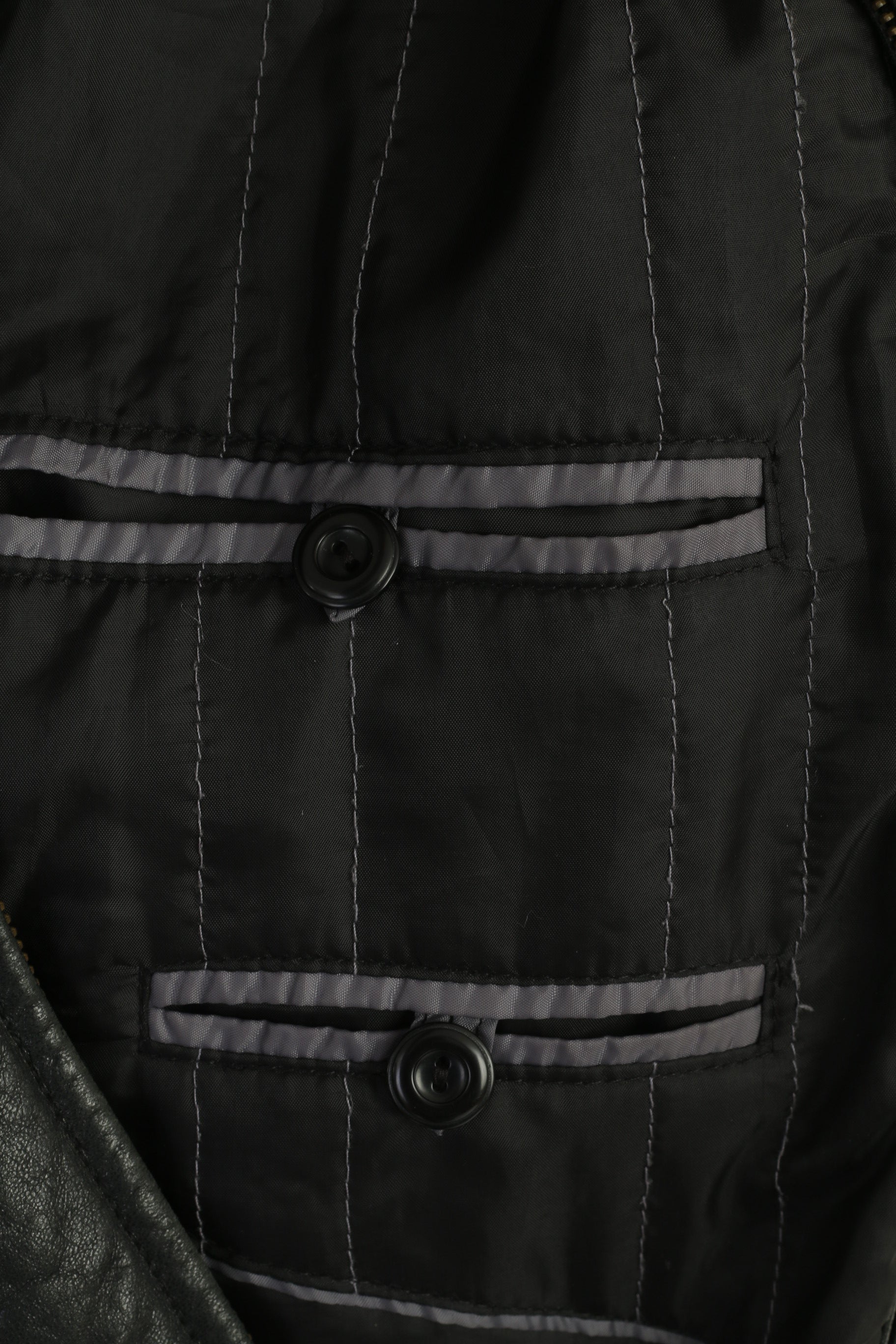 Julia S. Roma Women 42 L Jacket Vintage Black Leather Soft Long Zip Up Top