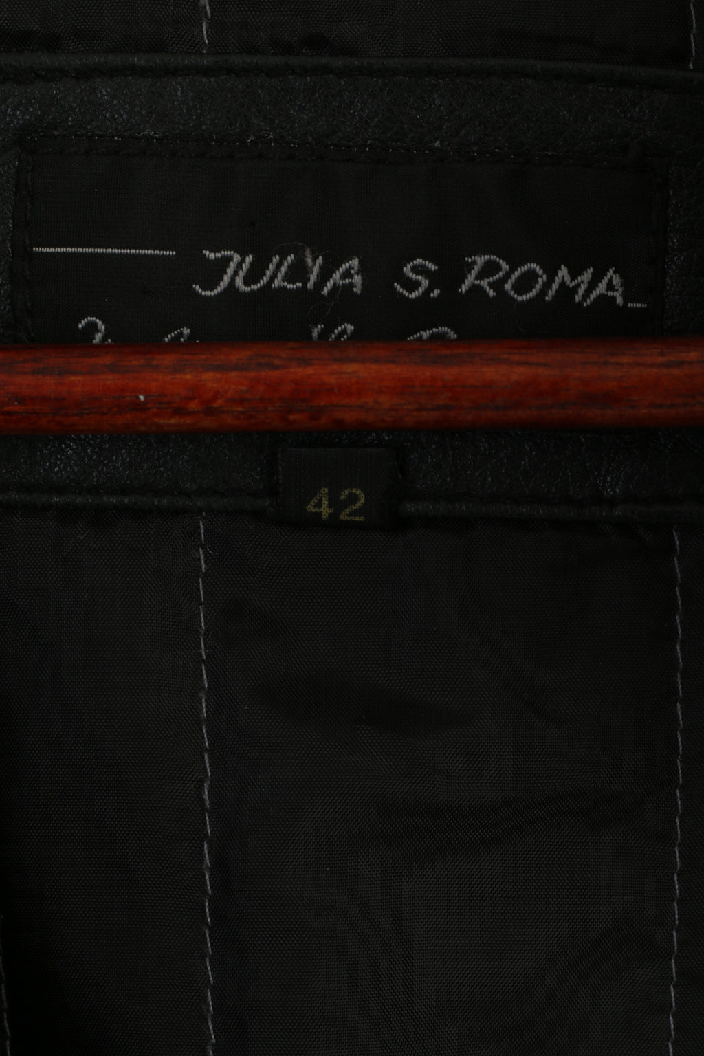 Julia S. Roma Women 42 L Jacket Vintage Black Leather Soft Long Zip Up Top