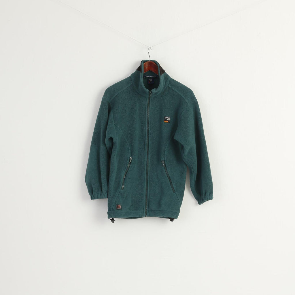 Spray Way Women S Fleece Top Green Vintage Warm Full Zipper Outdoor Top