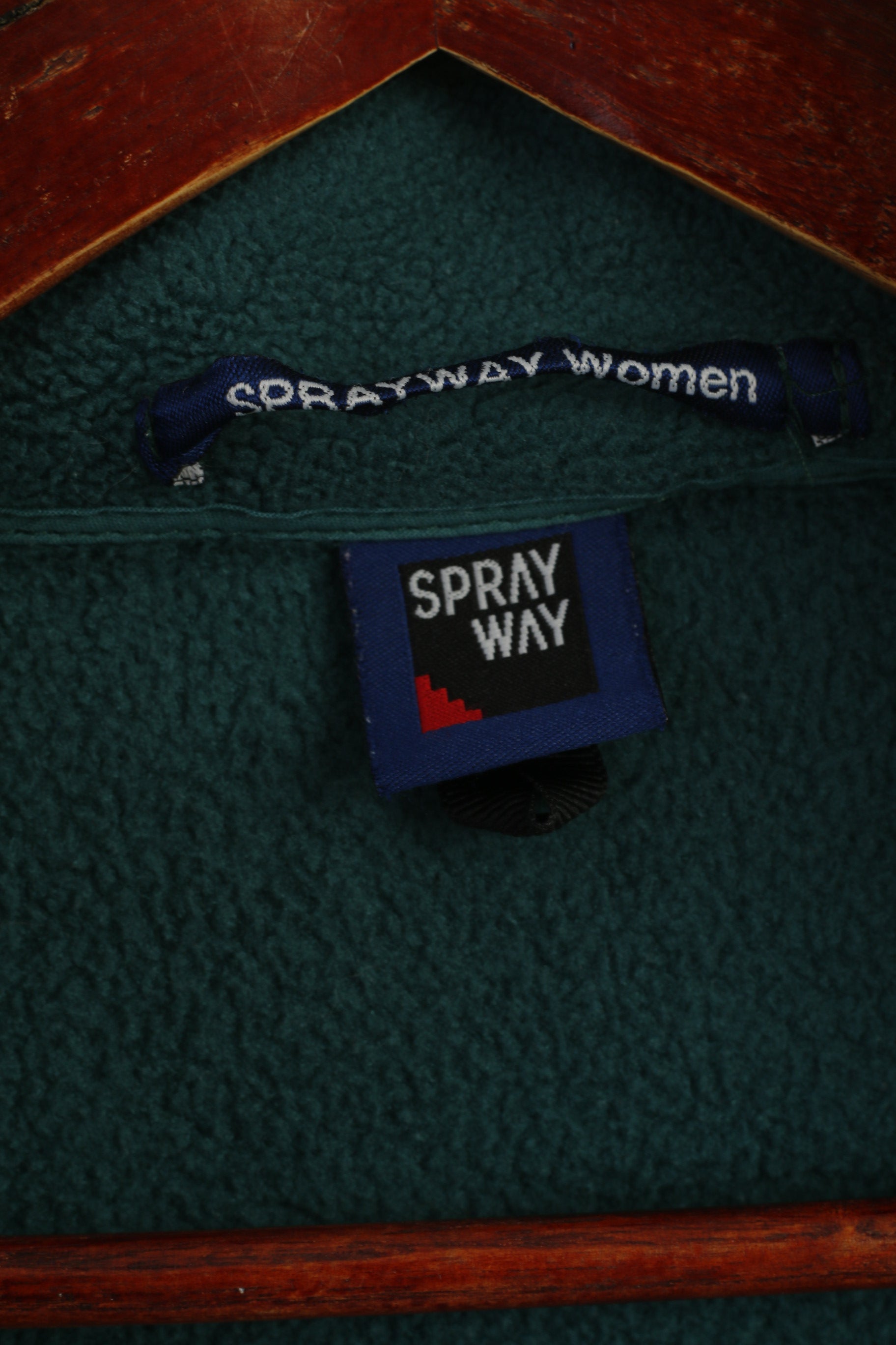 Spray Way Women S Fleece Top Green Vintage Warm Full Zipper Outdoor Top