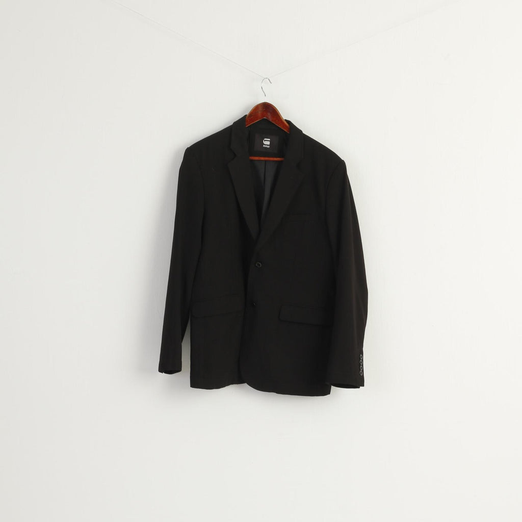 G Star Raw Men L (M)  Blazer Black Omega Viscose Slim Fit Sport Single Breasted Jacket