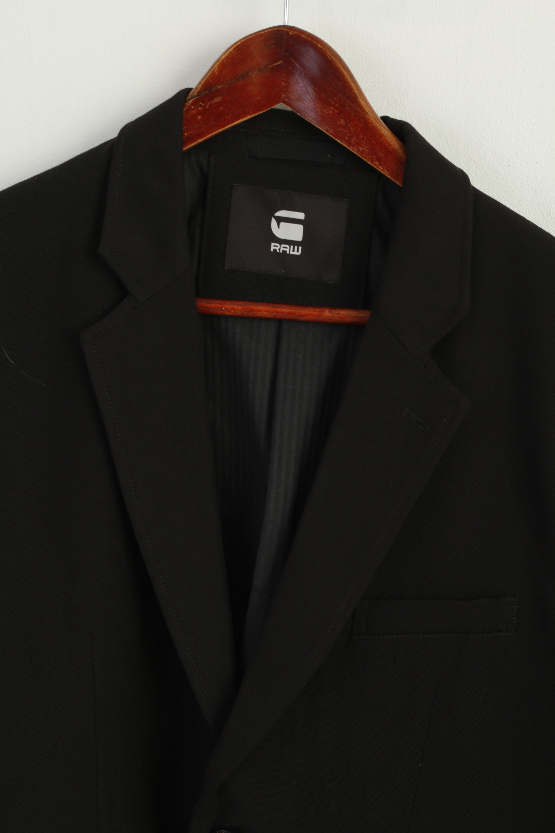 G Star Raw Men L (M)  Blazer Black Omega Viscose Slim Fit Sport Single Breasted Jacket