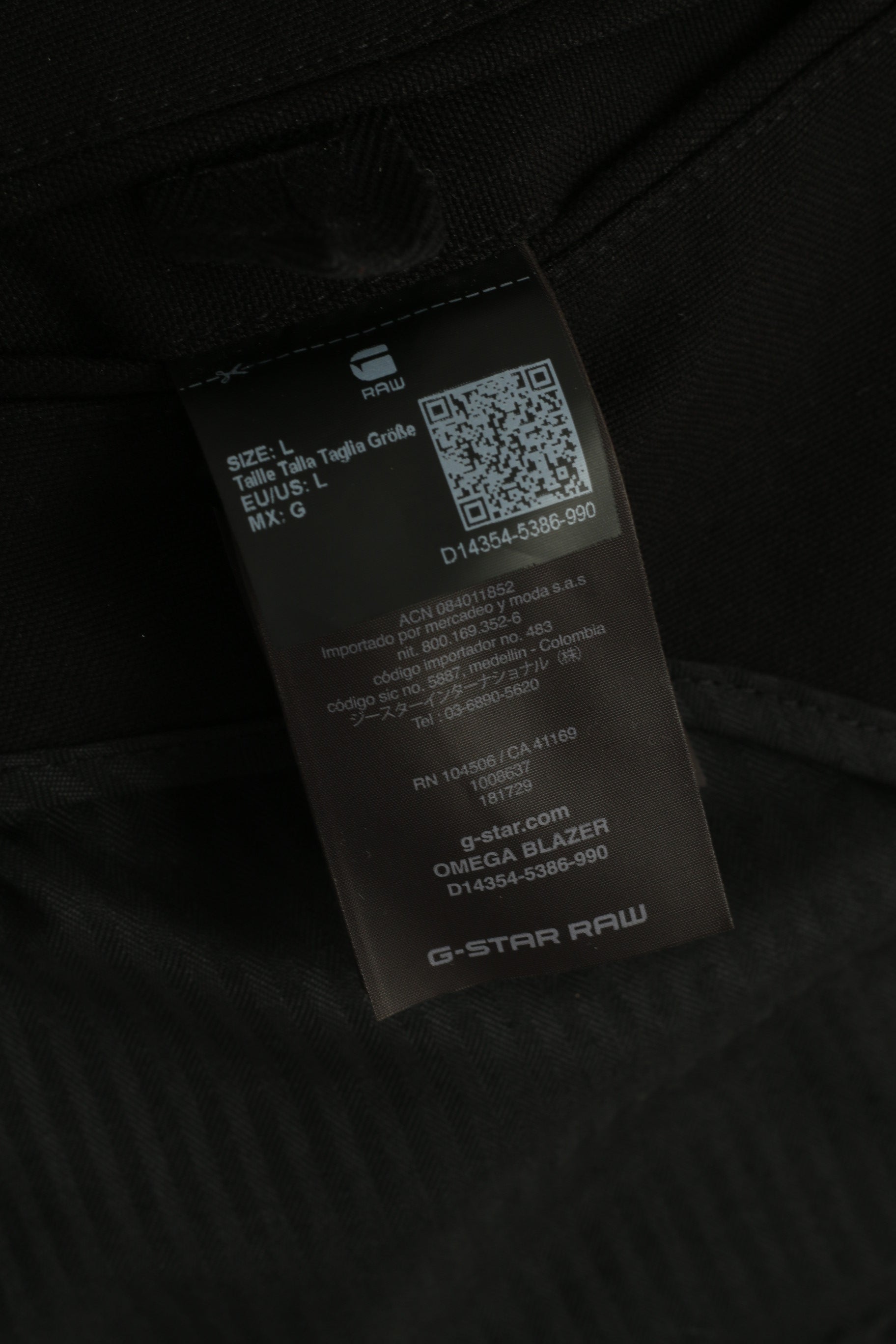 G Star Raw Men L (M)  Blazer Black Omega Viscose Slim Fit Sport Single Breasted Jacket