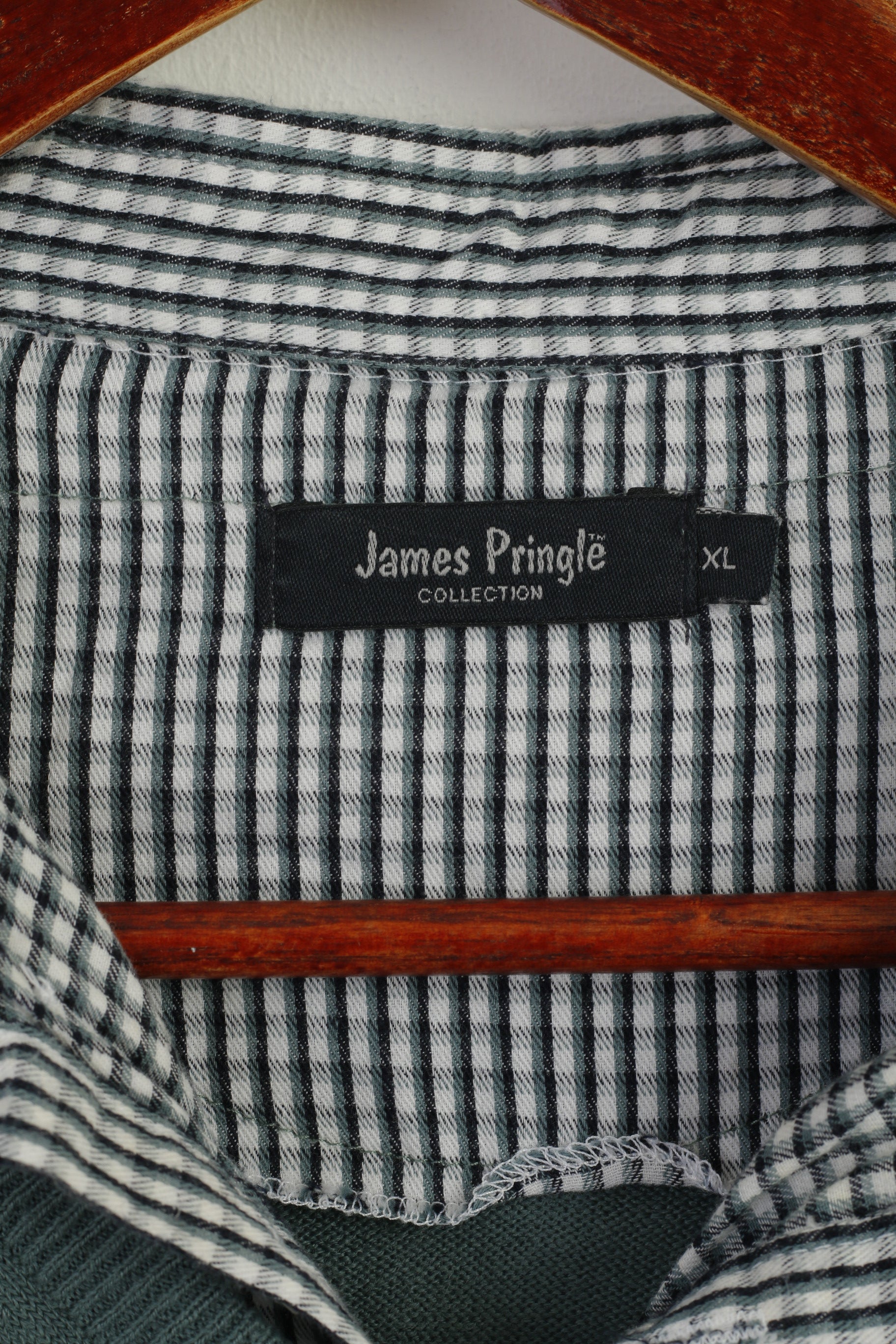 James Pringle Men XL Jumper Green Acrylic Soft Collared Classic Plain Sweater