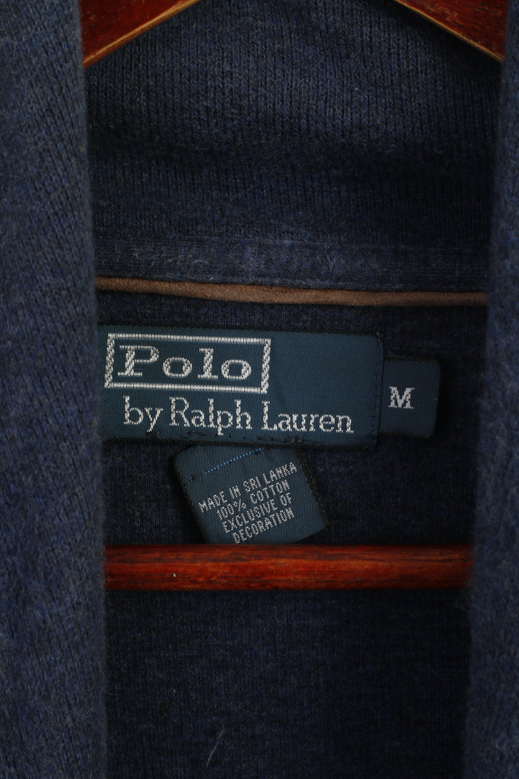 Polo By Ralph Lauren Men M Sweatshirt Navy Cotton Vintage Plain Classic Top