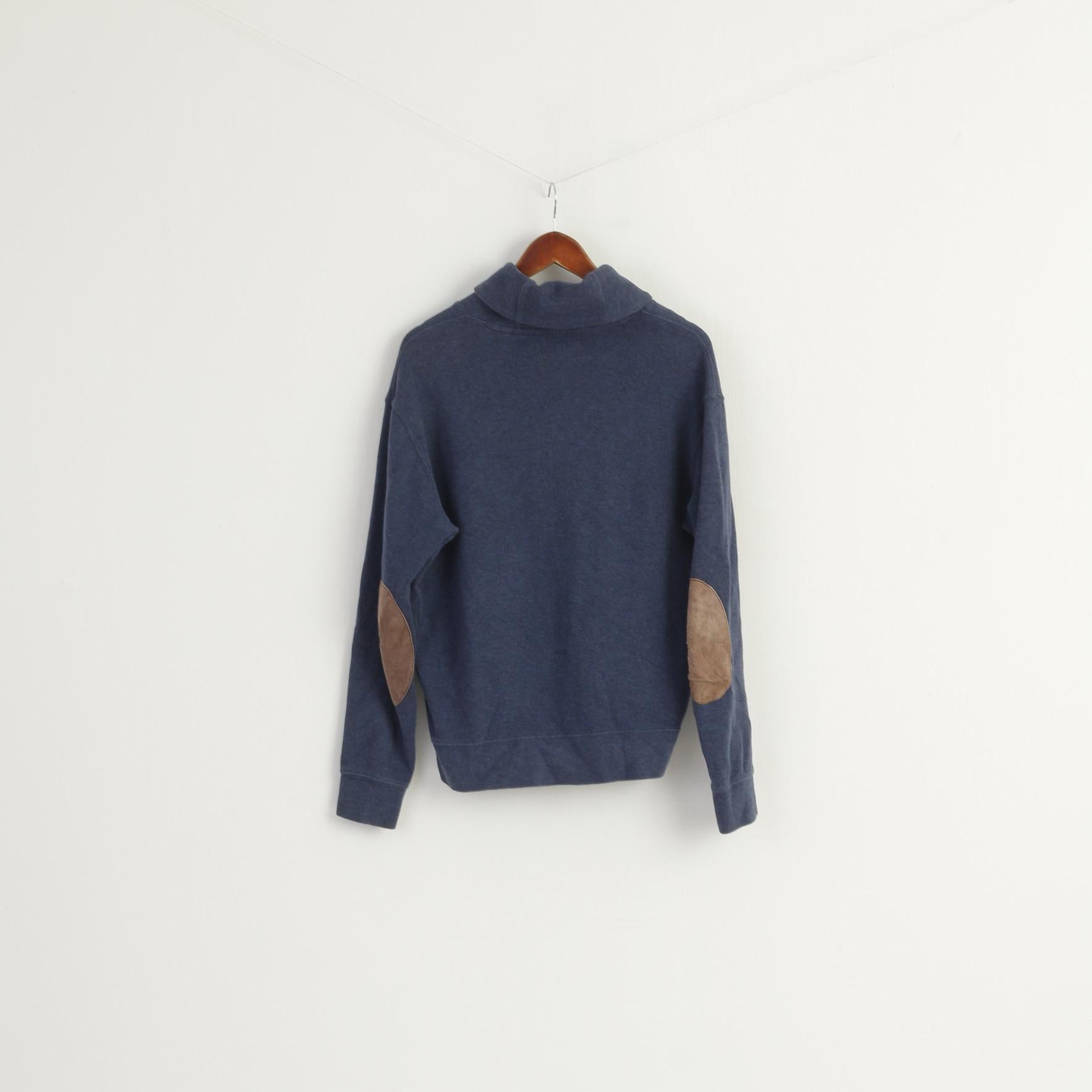 Polo By Ralph Lauren Men M Sweatshirt Navy Cotton Vintage Plain Classic Top