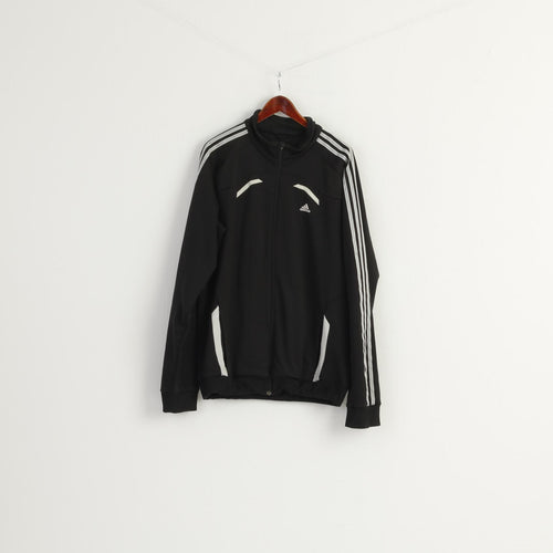 Adidas Vintage Men's Track Jacket - Black 3-Stripe (Size XL approx.)