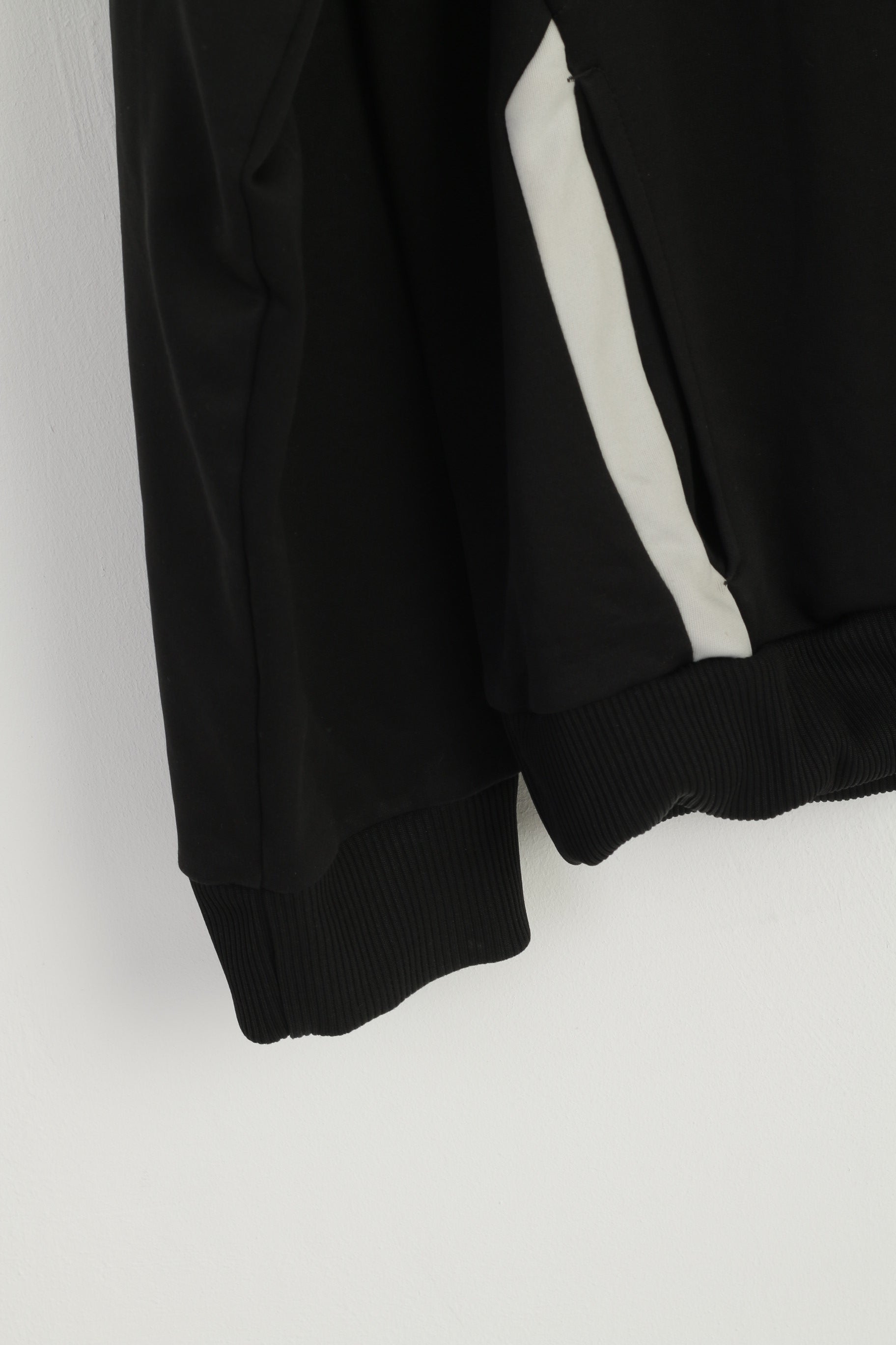 Adidas Vintage Men's Track Jacket - Black 3-Stripe (Size XL approx.)