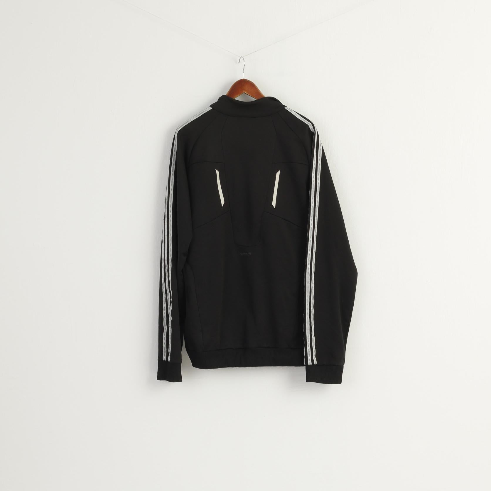 Adidas Vintage Men's Track Jacket - Black 3-Stripe (Size XL approx.)