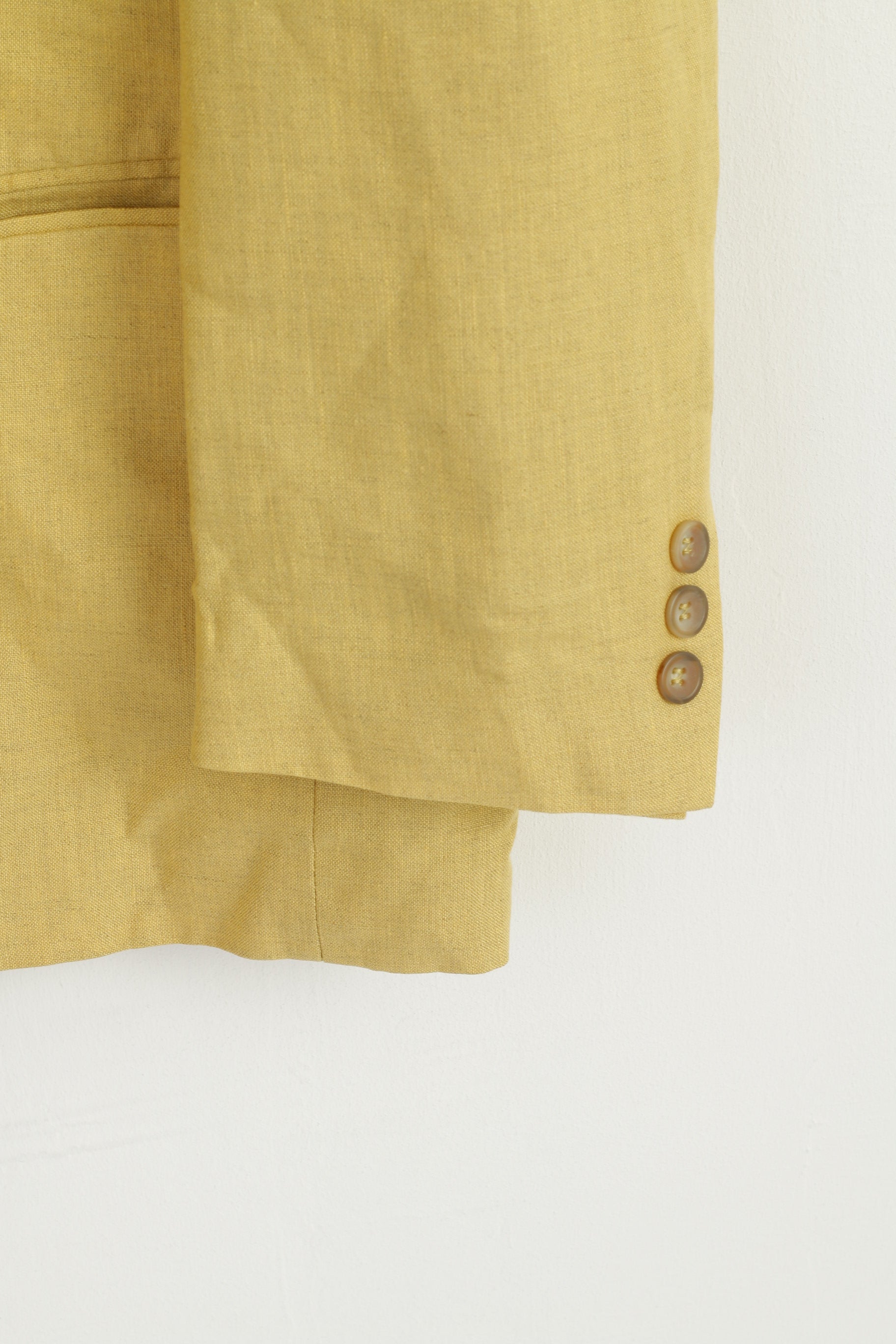 James B. Cook Men's Vintage Blazer - Light Yellow Linen Blend (Size EU 54 / US 44)