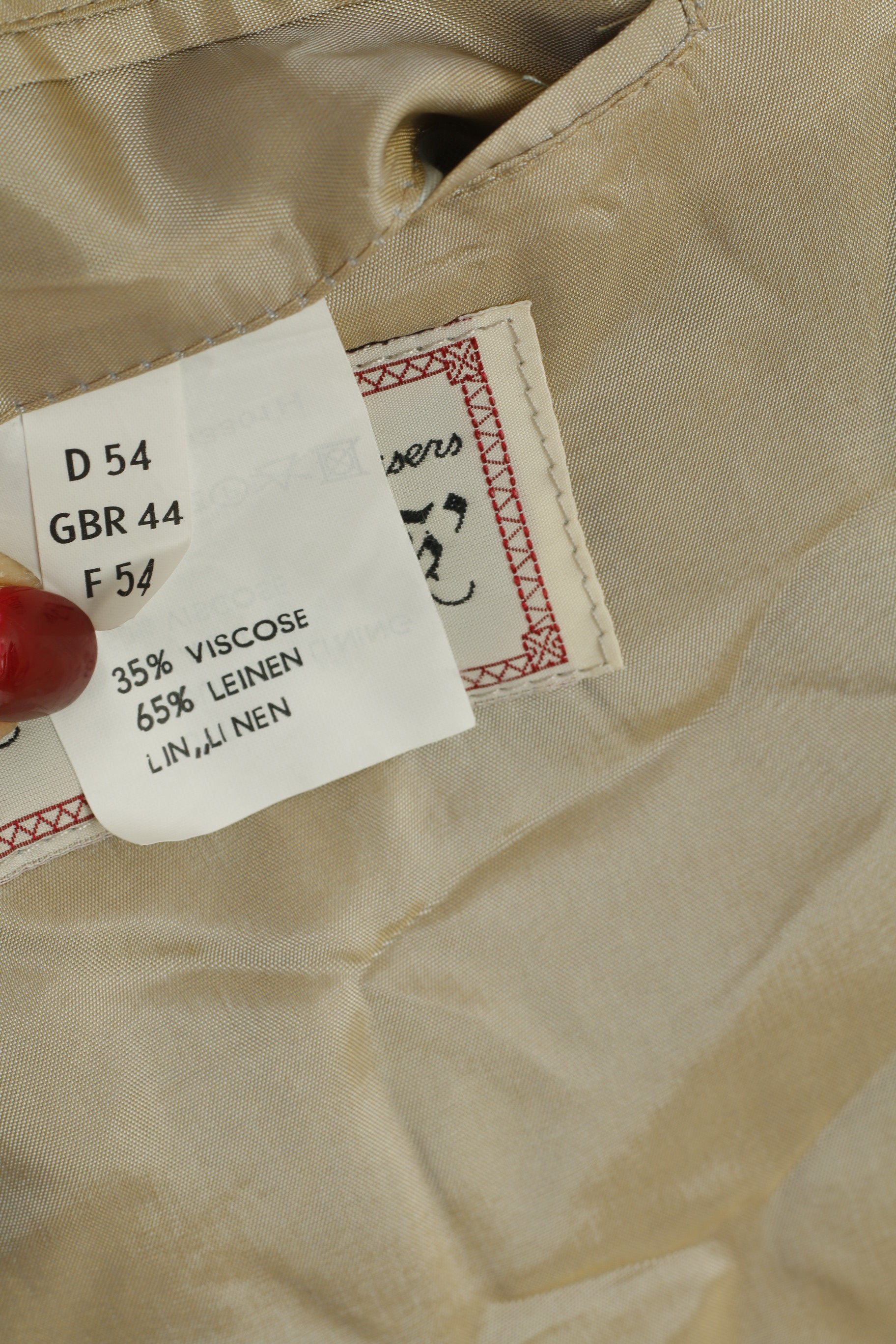 James B. Cook Men's Vintage Blazer - Light Yellow Linen Blend (Size EU 54 / US 44)