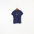 NEW Polo Ralph Lauren Men L S Polo Shirt Navy Blue Short Sleeve Collar Cotton Sport Top