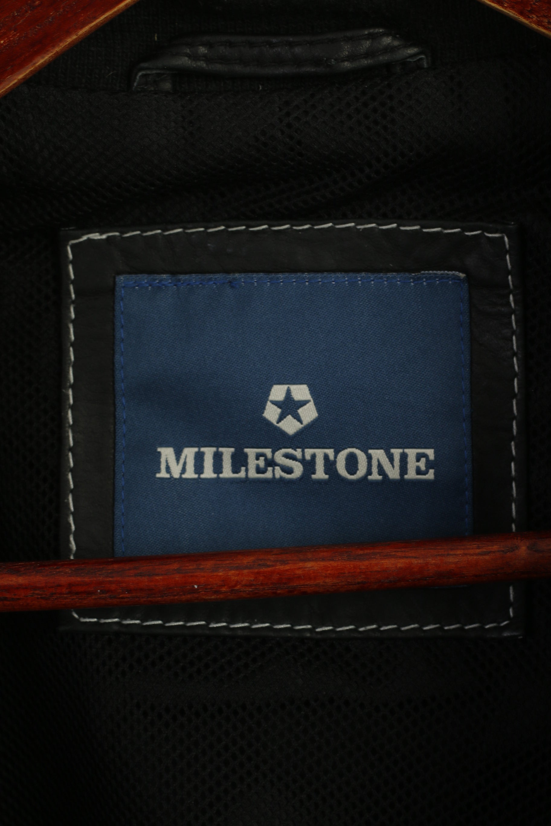 Milestone Men 58 3XL (XL) Jacket Black Leather Nappa Full Zipper Biker Pockets Top