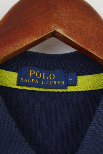 Polo Ralph Lauren Homme LS Polo Bleu Marine Coton Classique Rose Ponny Top