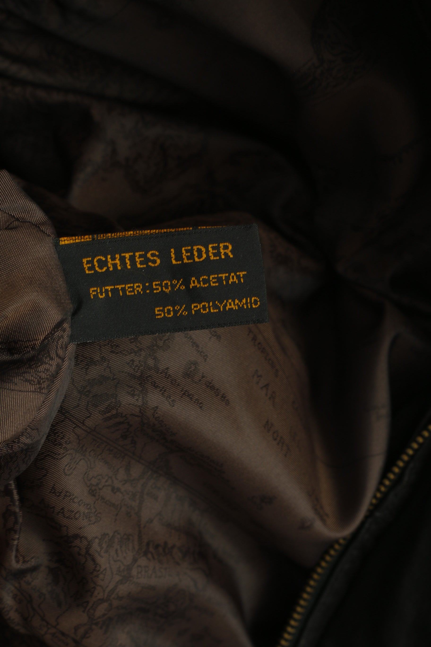 Prince Men 56 XL Leather Jacket Vintage Brown Long Shoulder Pads Classic Heavy Top