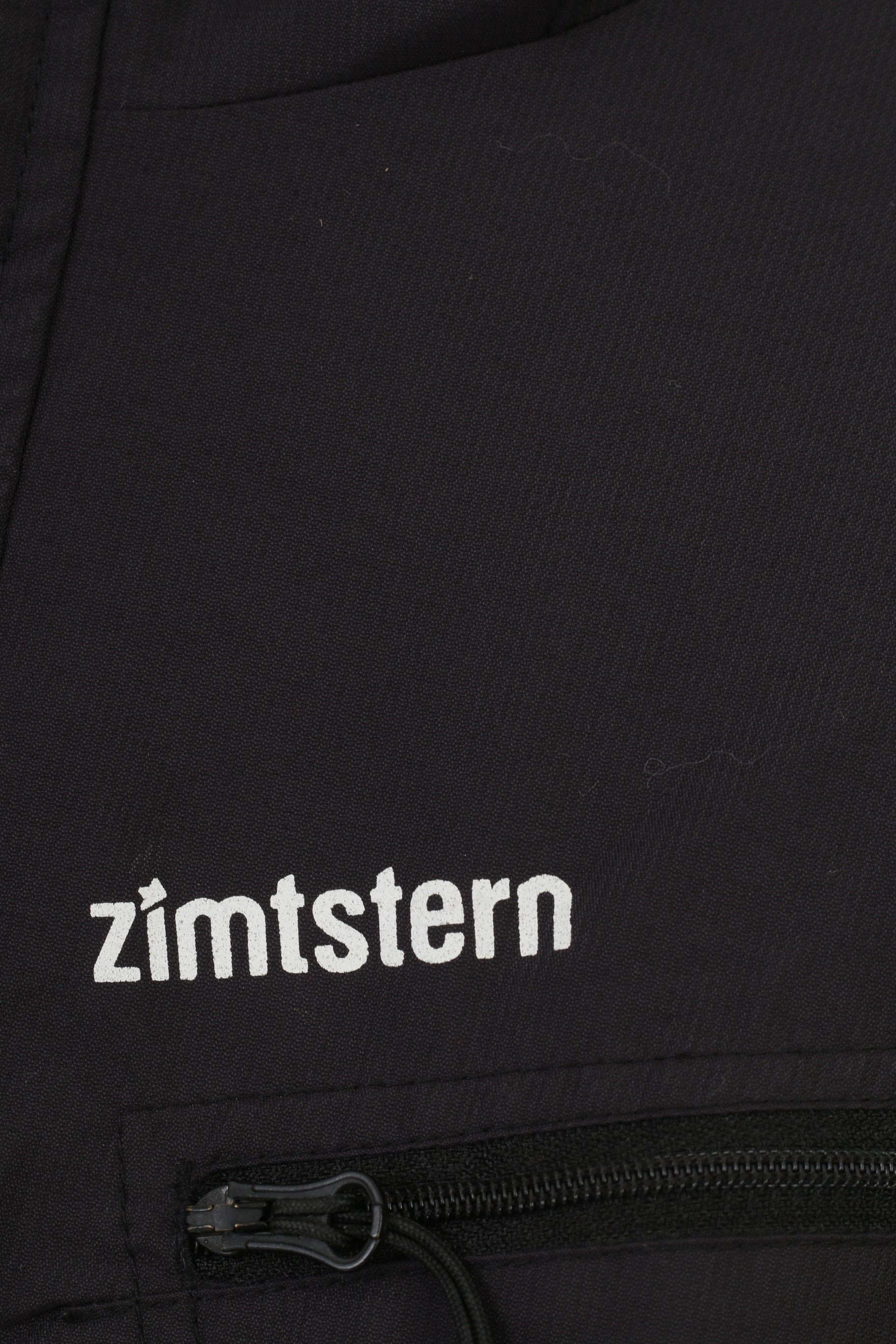 Giacca Zimtstern da uomo L, cappuccio in nylon nero, tasche imbottite per sci invernale, top impermeabile