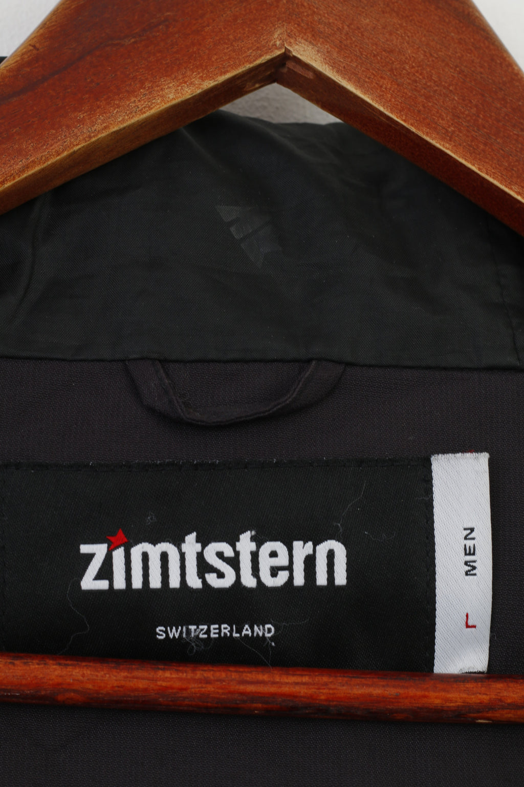 Giacca Zimtstern da uomo L, cappuccio in nylon nero, tasche imbottite per sci invernale, top impermeabile