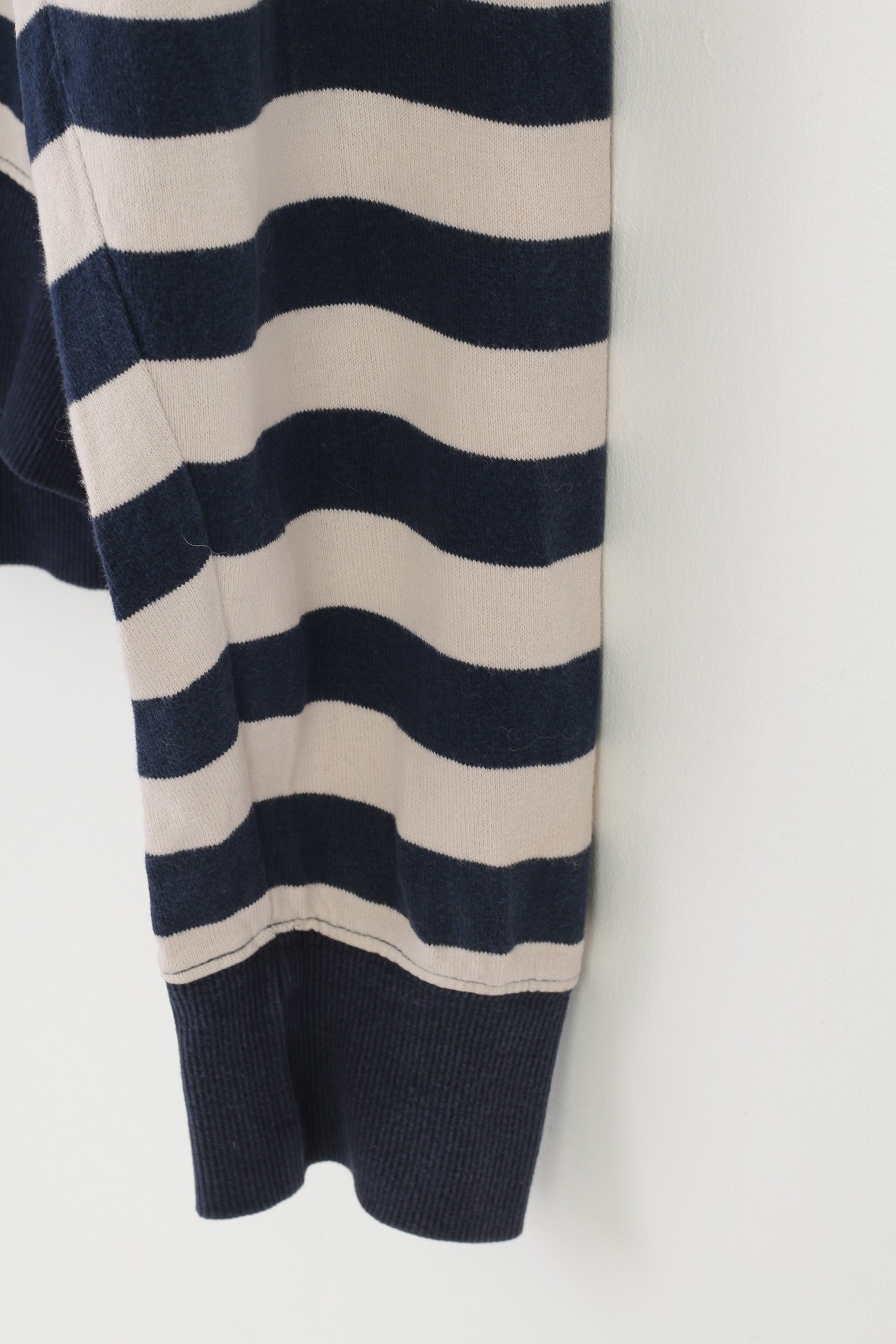 Gant Men XL (L) Jumper Navy Striped Cotton Vintage Bottoms Collar Marine Top