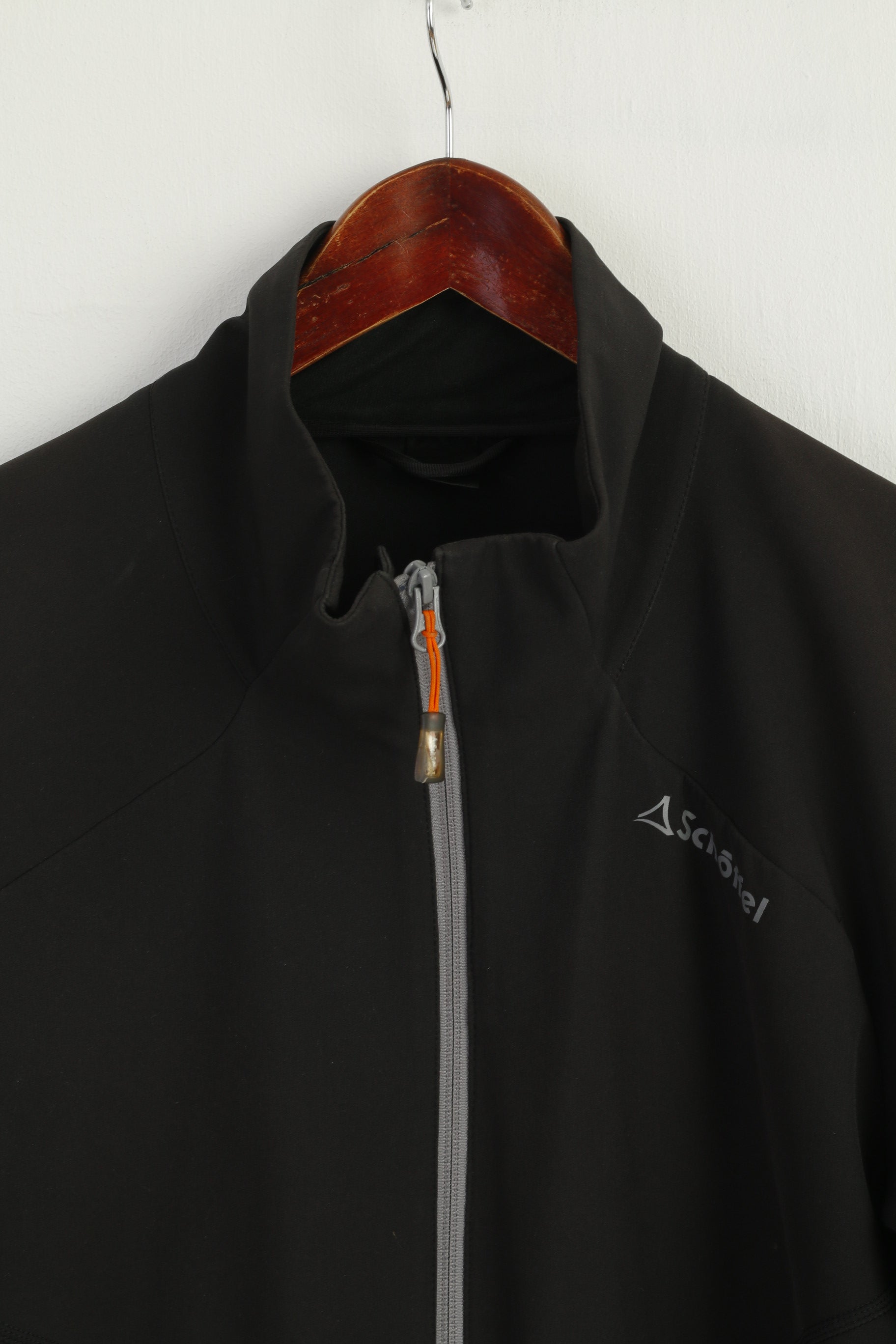 Schoffel Men L Jacket Black Sportswear Zip Up Run Pockets Active Top