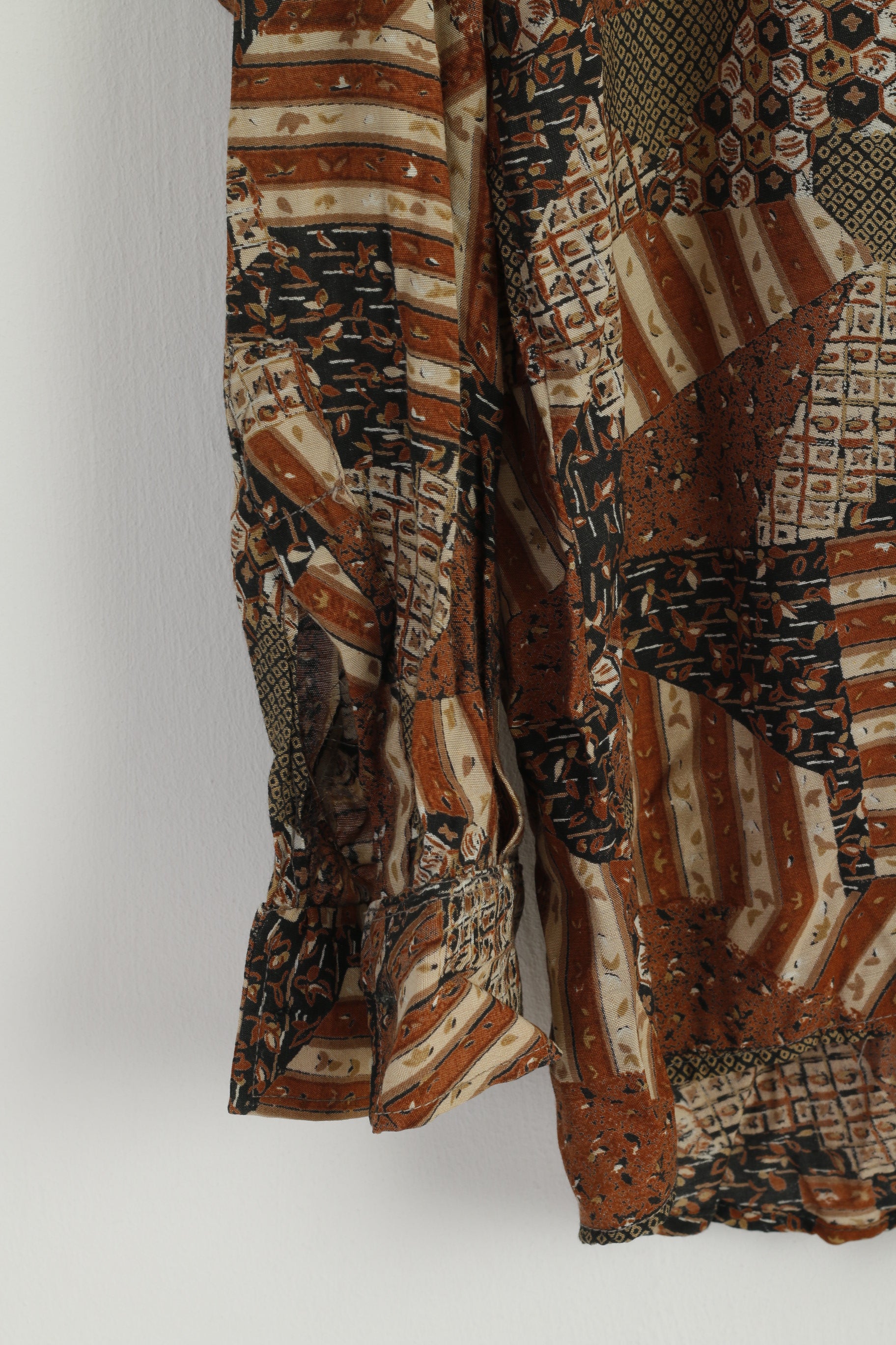 Avcan Club Men 1 M Casual Shirt Brown Viscose Soft Vintage Retro Long Sleeve Top