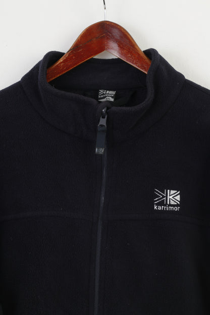 Karrimor Men XXL Fleece Navy Blue Long Sleeve Full Zipper Collar Pockets Outdoor Winter Sweatshirt Top