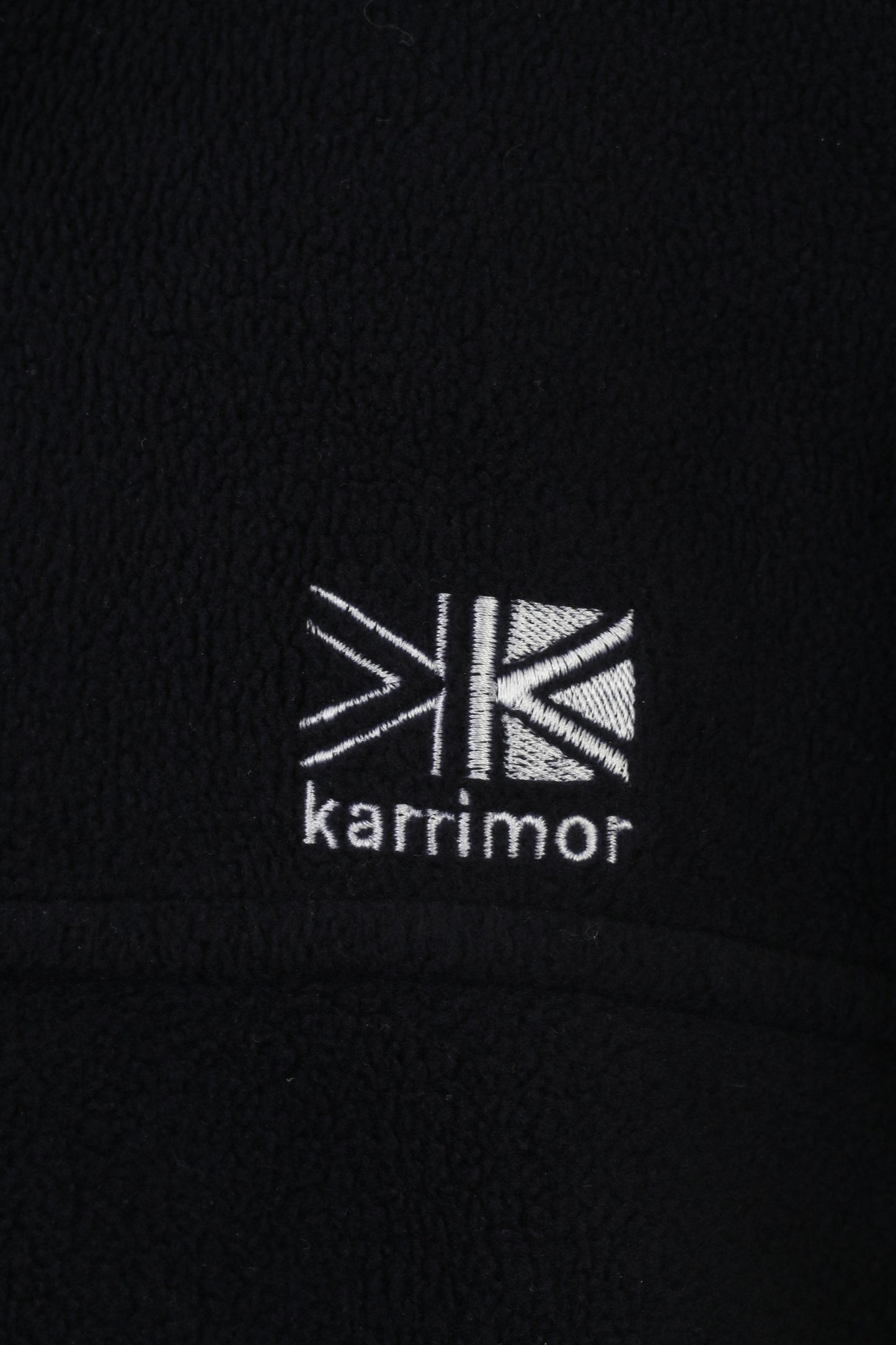 Karrimor Uomo XXL Pile Blu Navy Manica Lunga Cerniera Completa Colletto Tasche Felpa Invernale per Esterno