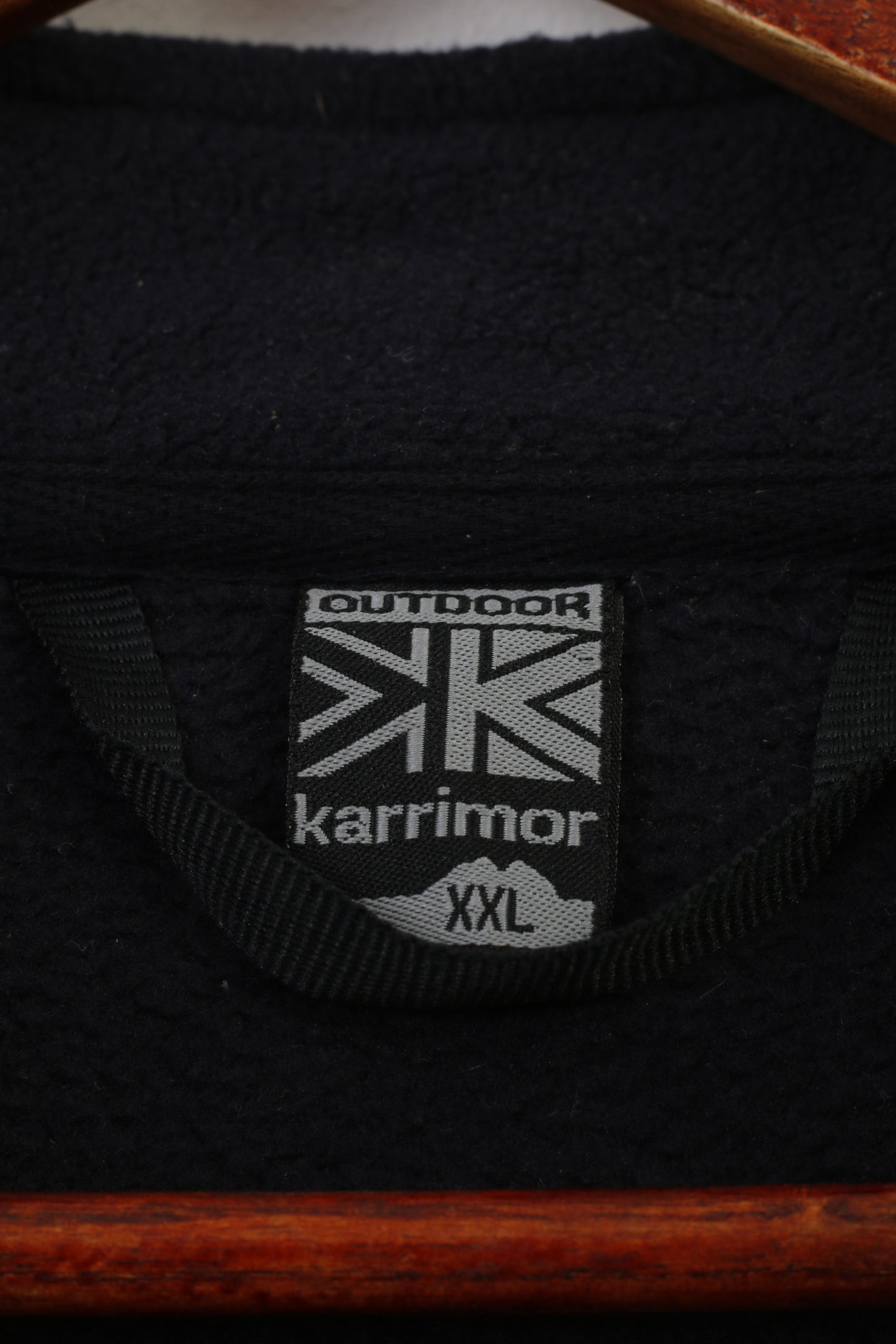 Karrimor Uomo XXL Pile Blu Navy Manica Lunga Cerniera Completa Colletto Tasche Felpa Invernale per Esterno