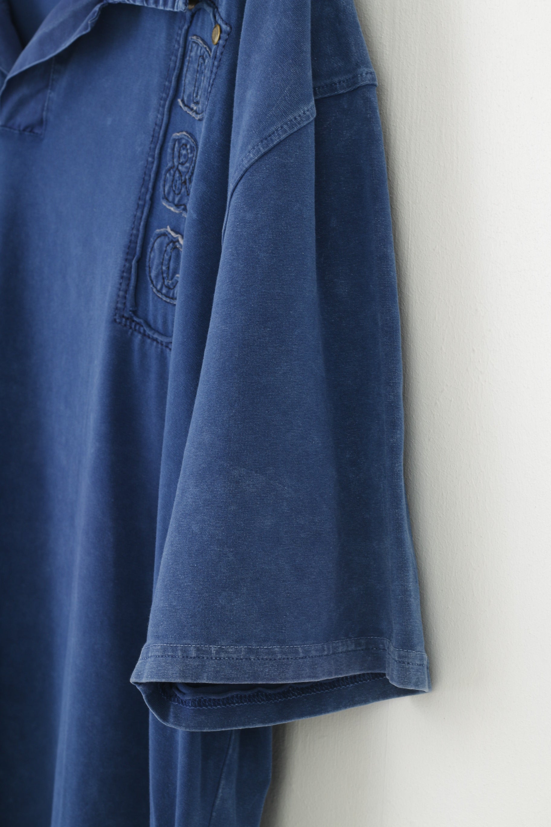 Polo Dolce &amp; Gabbana Uomo 4XL Polo Blu Navy Collo a V Manica Corta Made in Italy Top in Cotone