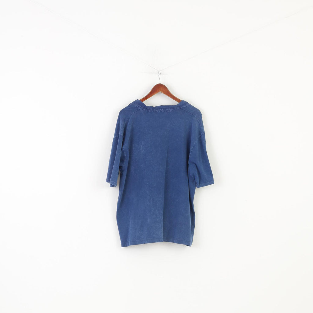 Polo Dolce &amp; Gabbana Uomo 4XL Polo Blu Navy Collo a V Manica Corta Made in Italy Top in Cotone