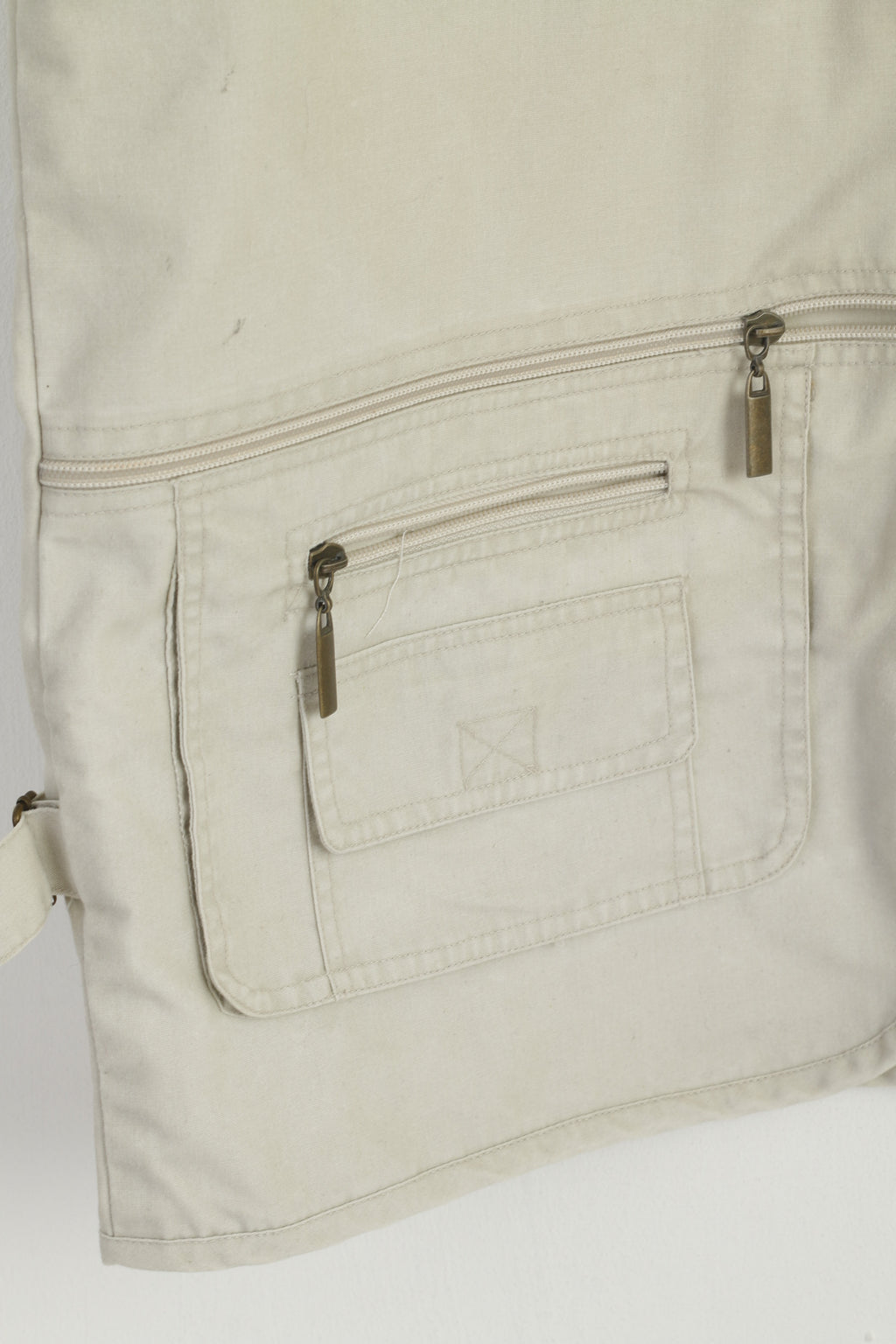 HD Sport & Classic Men L Waistcoat Beige 100% Cotton Multi Pocket Hunting Vest