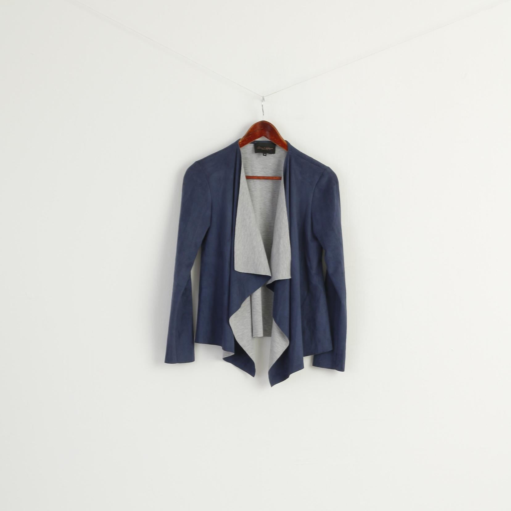 Luna Allegra Women M Blazer Navy Soft Open Front Made in Italy Casual Top