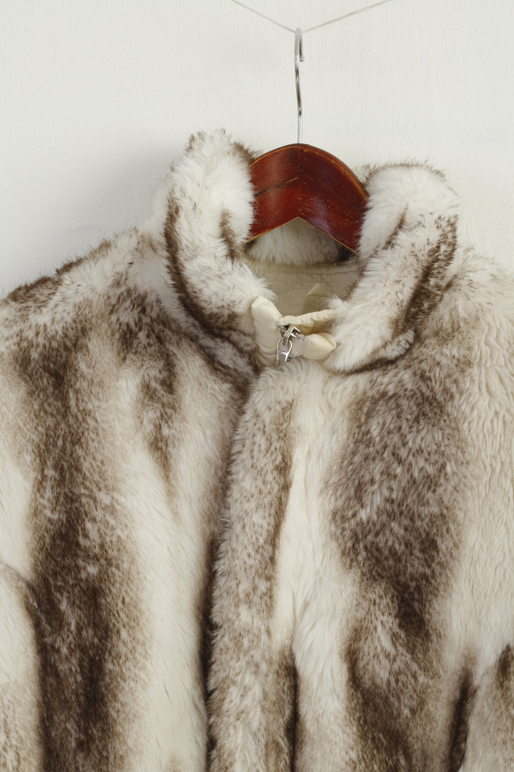 High Society by Rengel Sport Women 38 M Jacket Vintage Beige Fur Belted Monte Carlo Top