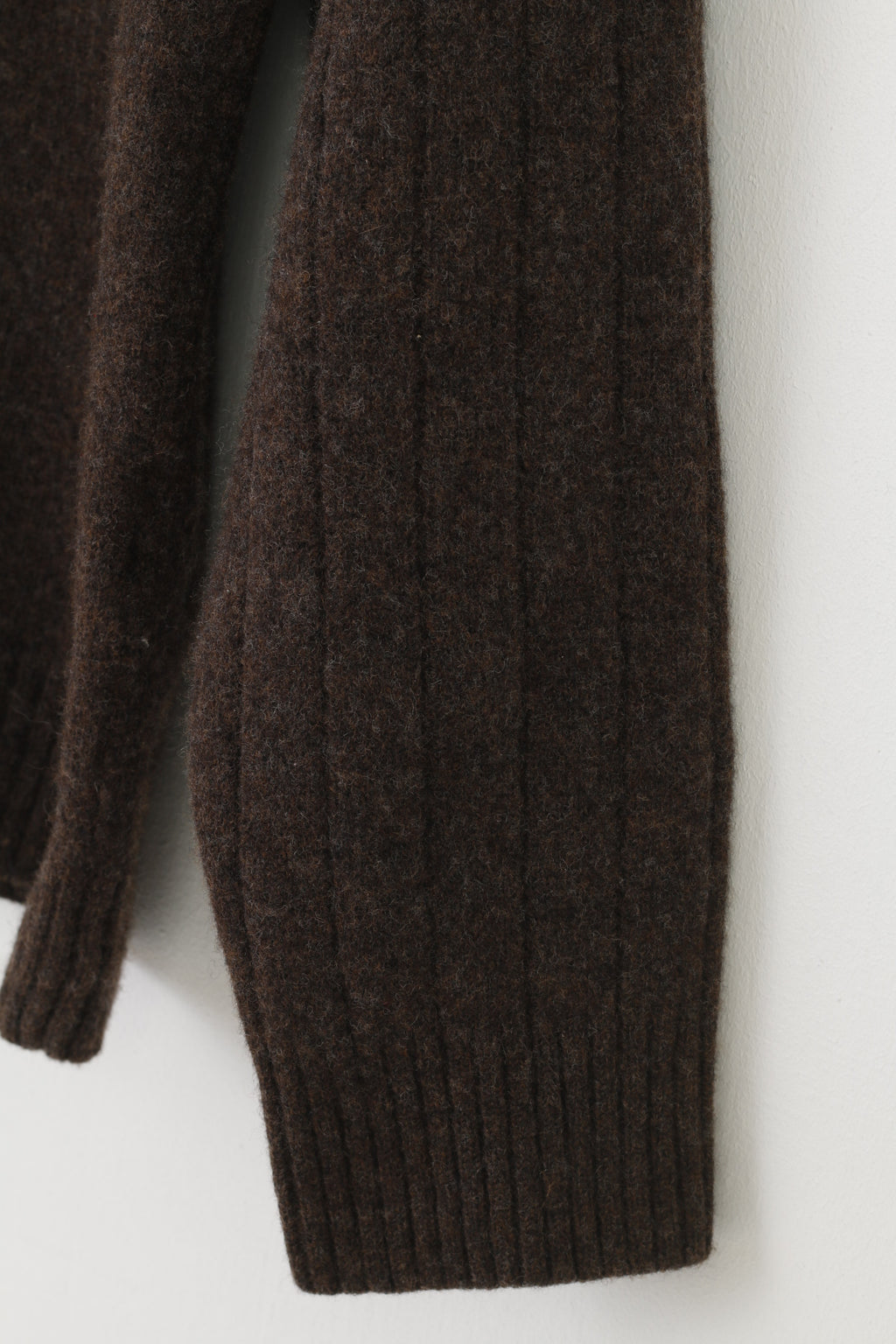 Gant Uomo MS Maglione Marrone Zip Collo Manica Lunga Lana di Agnello Top Invernale