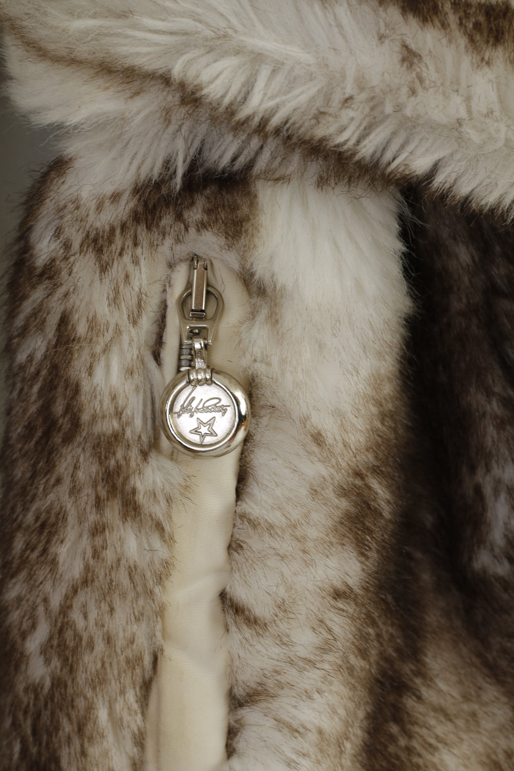 High Society by Rengel Sport Women 38 M Jacket Vintage Beige Fur Belted Monte Carlo Top