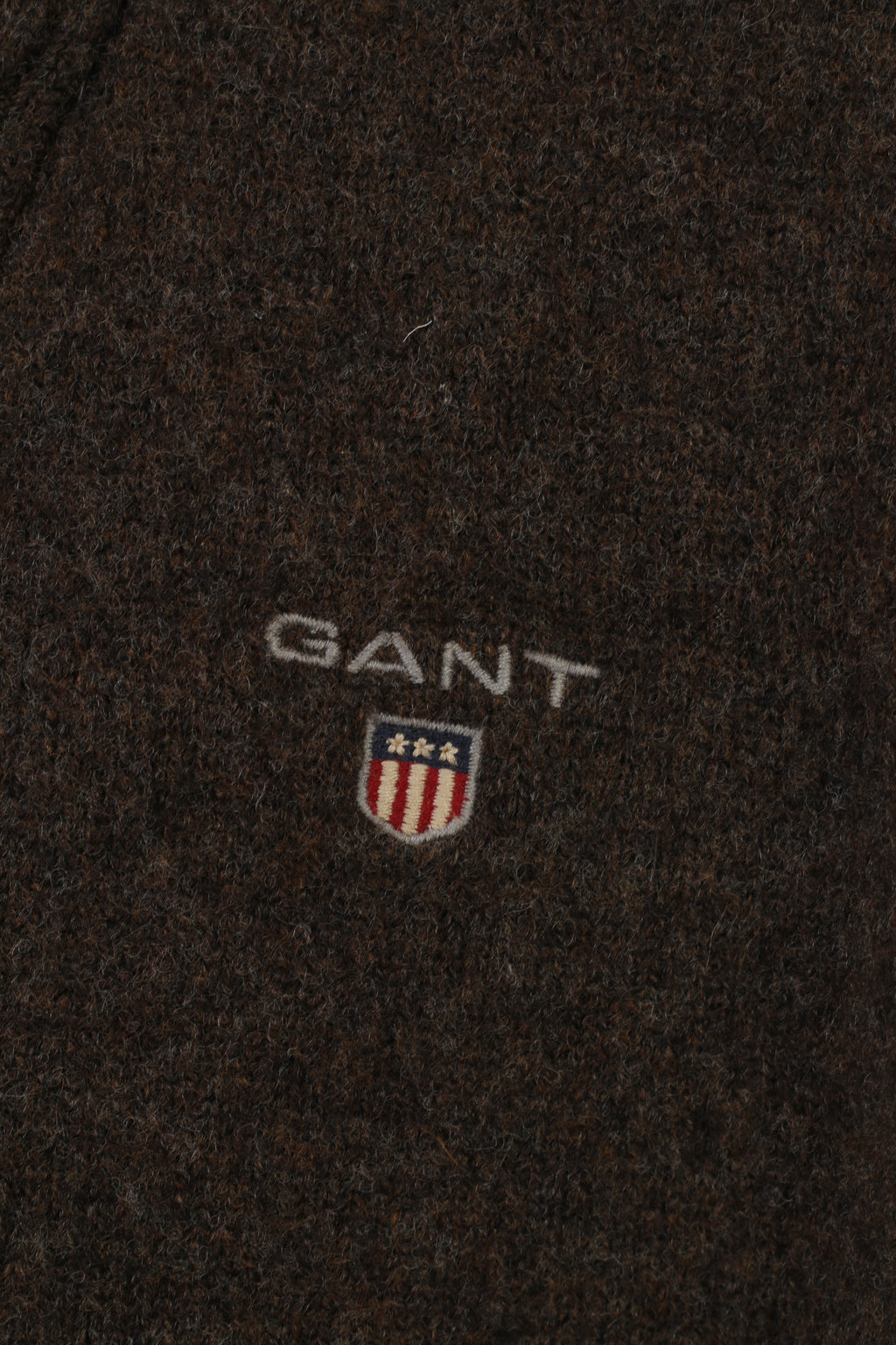 Gant Uomo MS Maglione Marrone Zip Collo Manica Lunga Lana di Agnello Top Invernale
