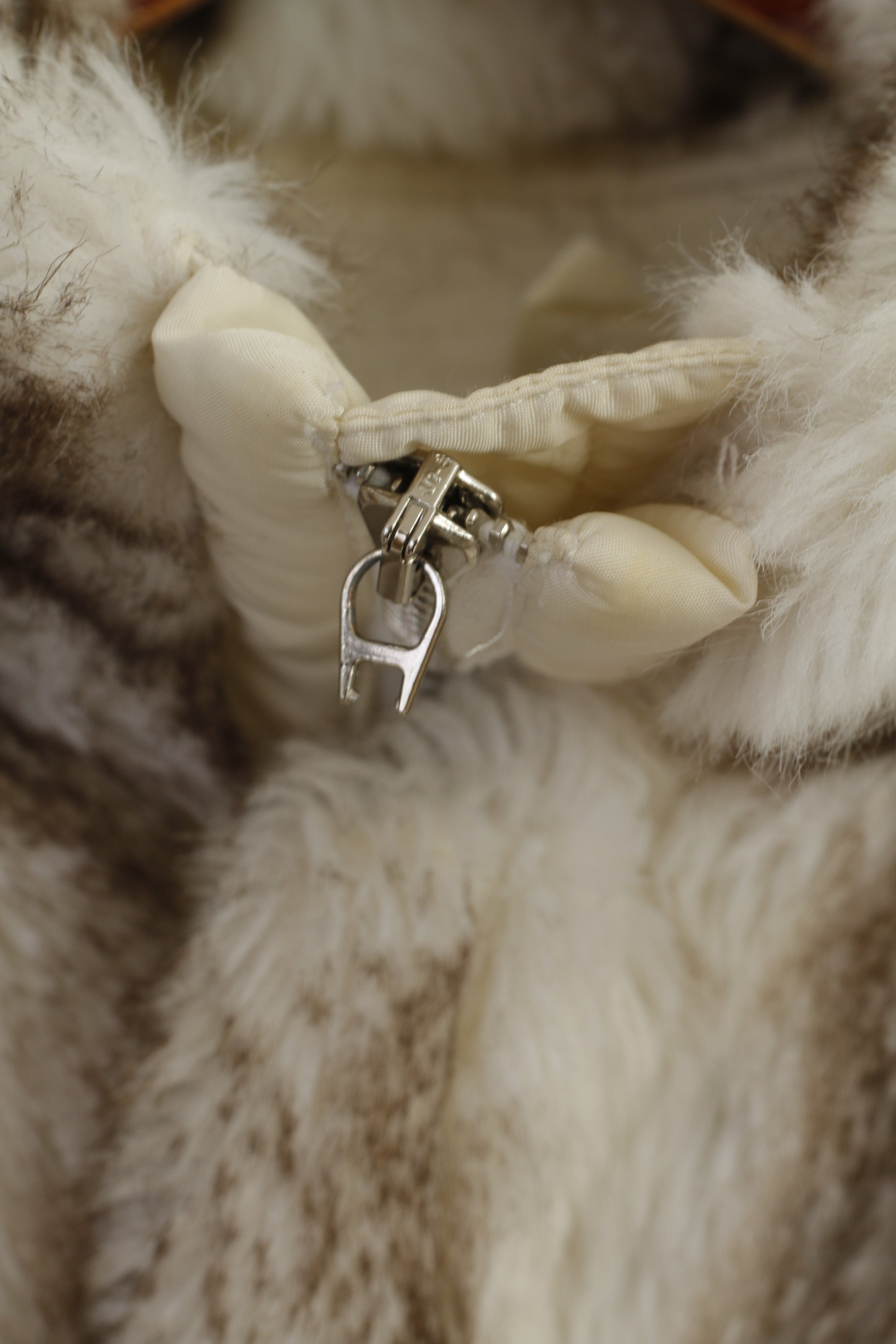 High Society by Rengel Sport Women 38 M Jacket Vintage Beige Fur Belted Monte Carlo Top